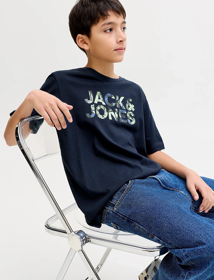 Jack & Jones - JJEJEFF LOGO TEE SS SN JNR - kurzärmelige - sky captain - 4