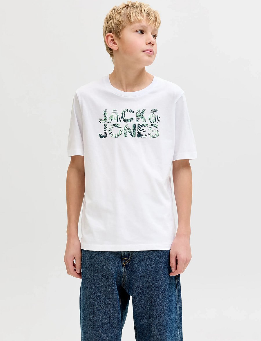 Jack & Jones - JJEJEFF LOGO TEE SS SN JNR - kurzärmelige - white - 0