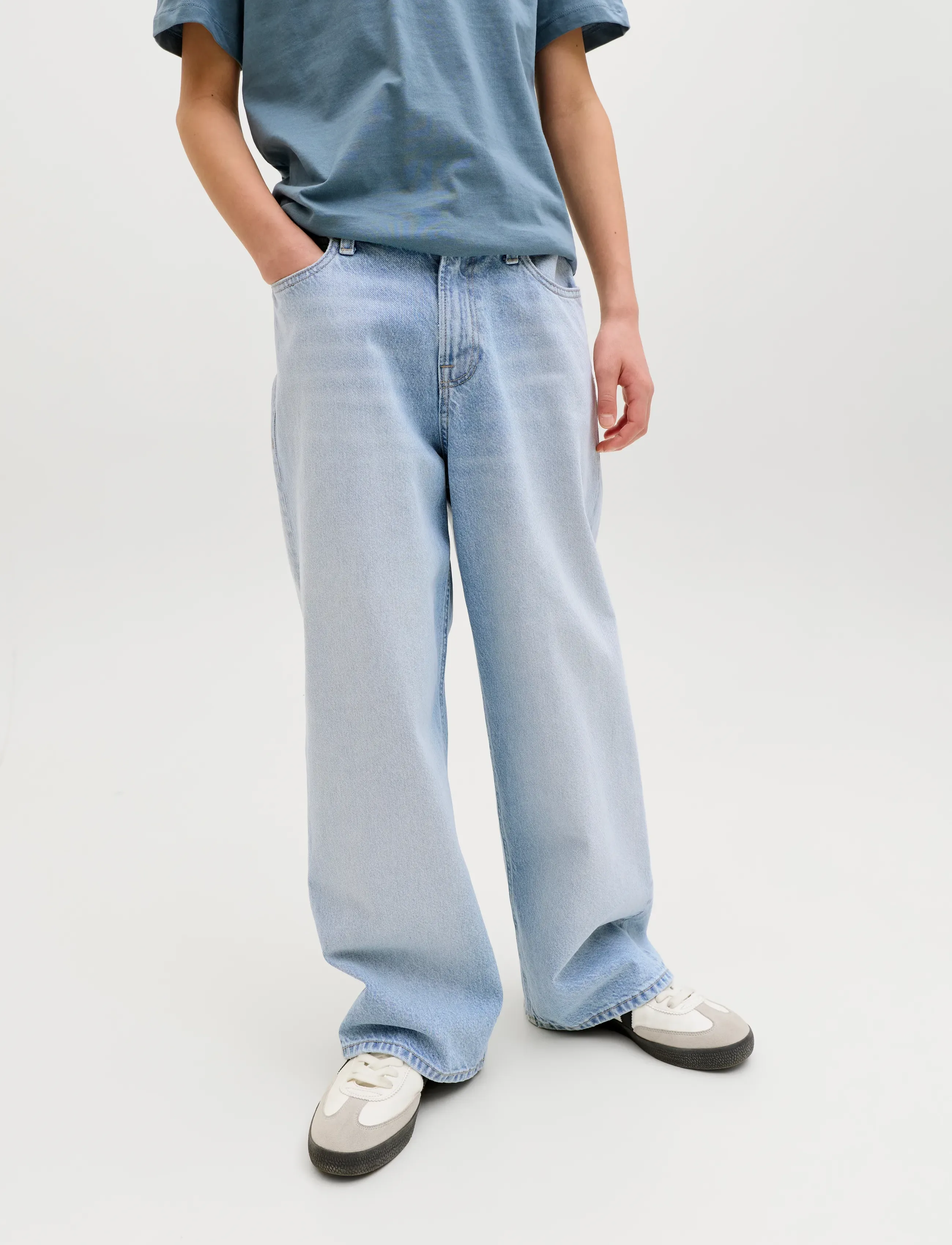 JJ Jack & Jones Jjidave Jjoriginal Sq 151 Sn Jnr – wide leg jeans