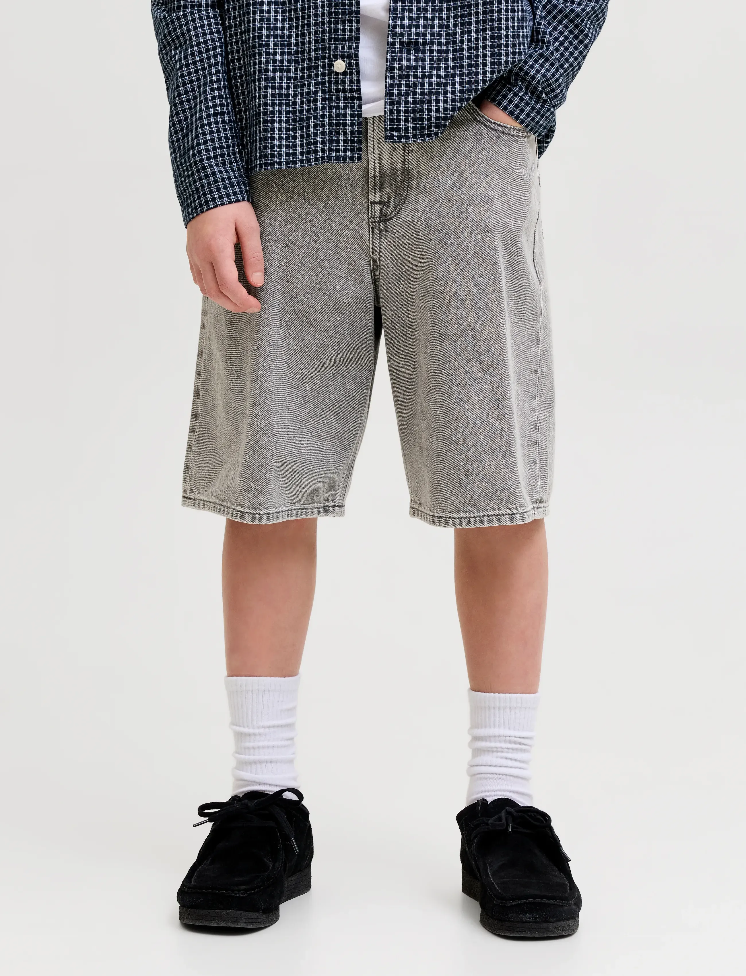 Jack & Jones JJIALEX JJORIGINAL SHORTS SQ 732 SN JNR - Shorts - GREY DENIM / grey