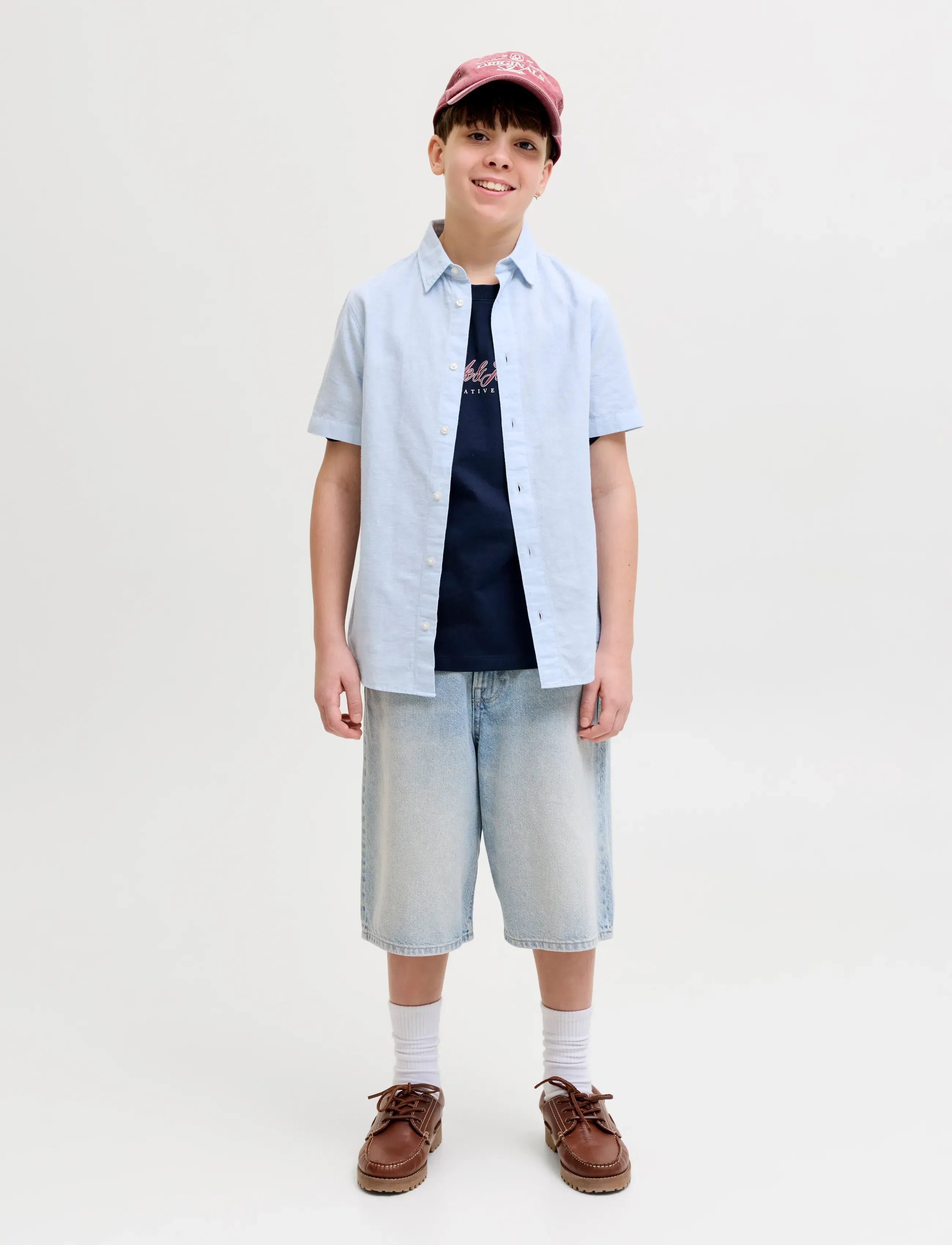 Jack & Jones - JJIRON JJORIGINAL SHORTS SQ 150 SN JNR - farkkushortsit - blue denim - 4