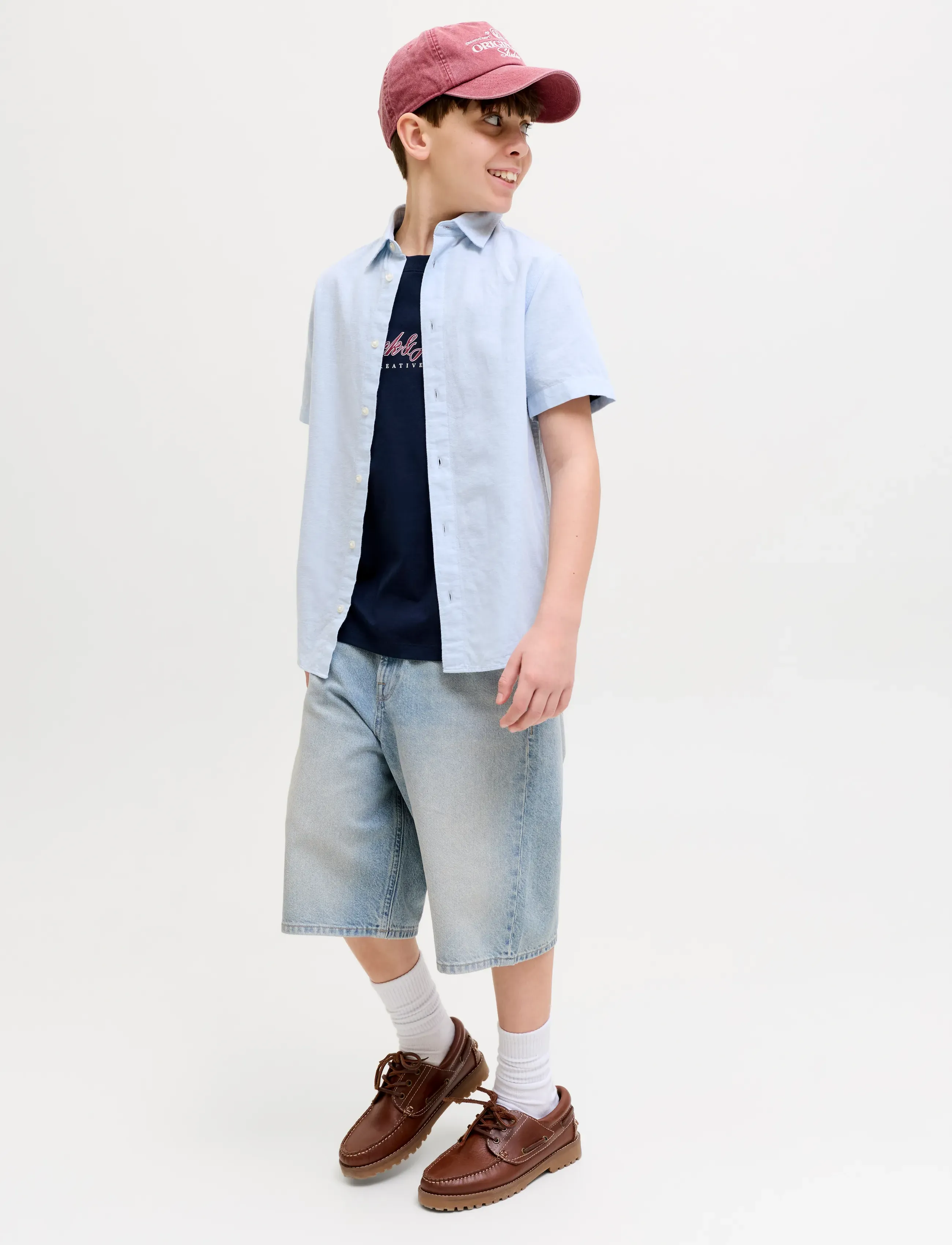 Jack & Jones - JJIRON JJORIGINAL SHORTS SQ 150 SN JNR - farkkushortsit - blue denim - 5