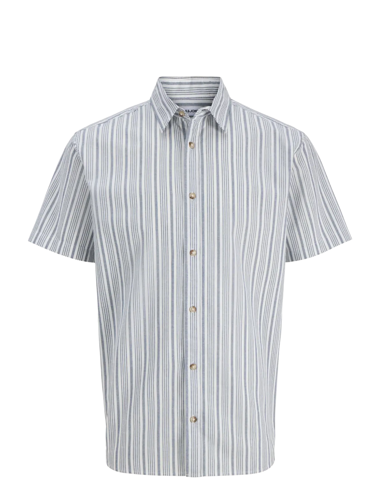 Jack & Jones JJCHAD OXFORD STRIPE SHIRT SS JNR - Riided - ENSIGN BLUE / white