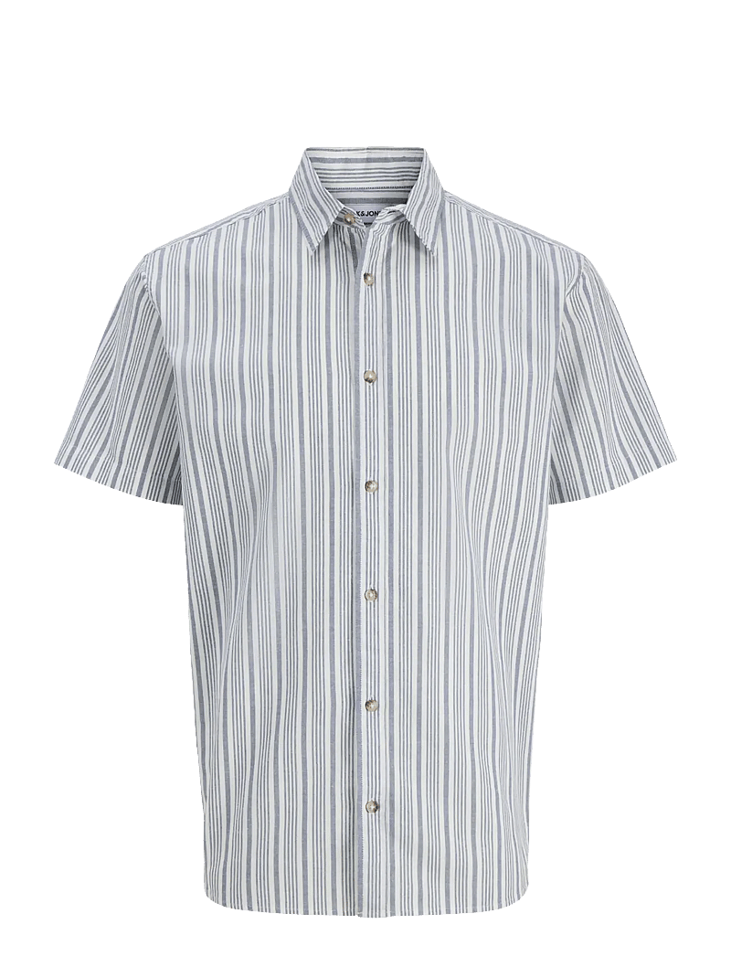 Jack & Jones - JJCHAD OXFORD STRIPE SHIRT SS JNR - lühikeste varrukatega särgid - ensign blue - 0
