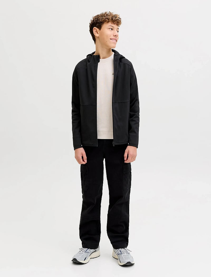 Jack & Jones - JJEBASE SWEAT ZIP HOOD NOOS JNR - bluzy z kapturem - black - 3