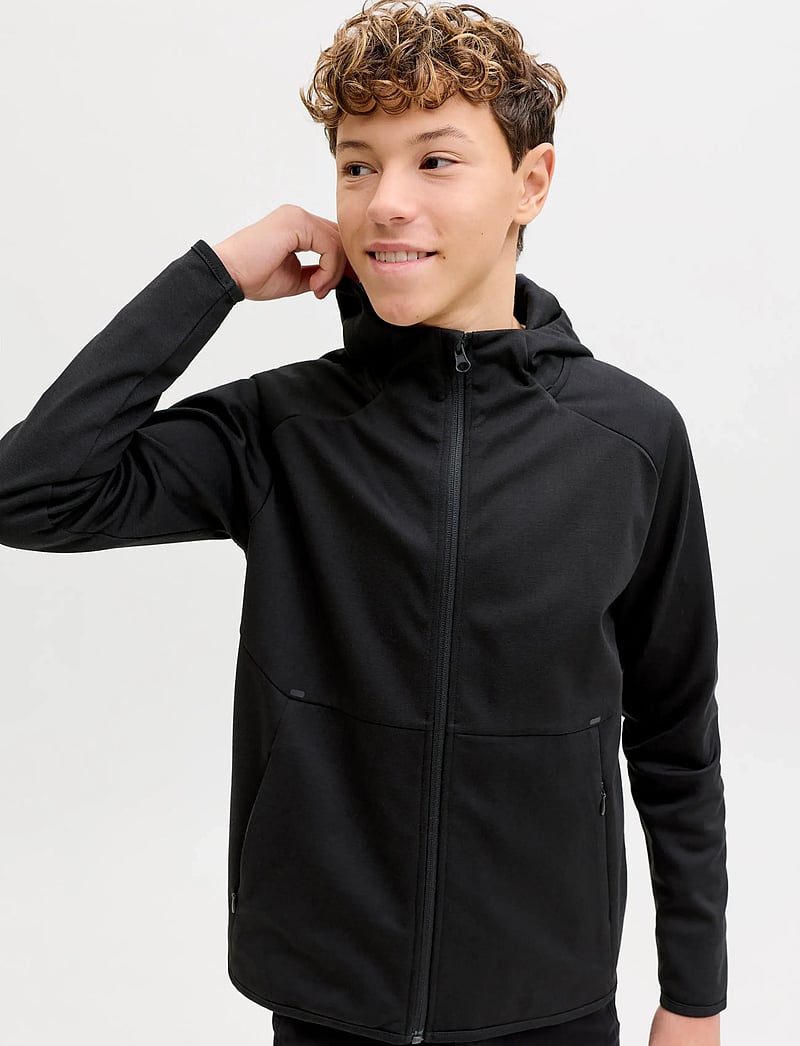 Jack & Jones - JJEBASE SWEAT ZIP HOOD NOOS JNR - bluzy z kapturem - black - 5