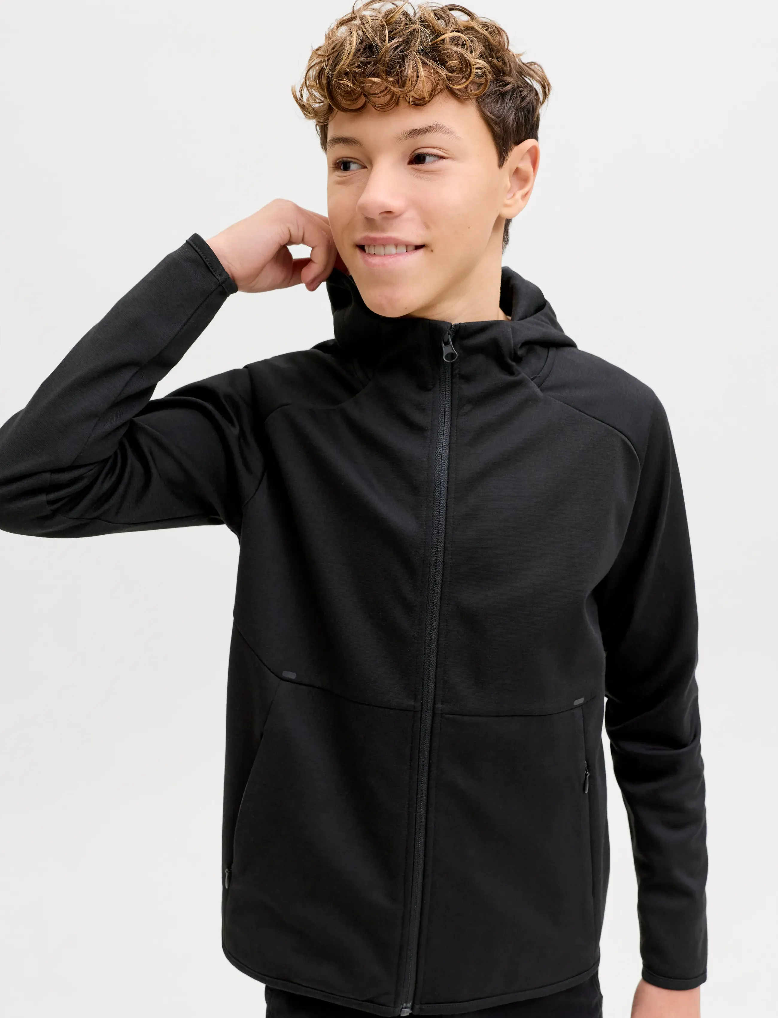 Jack & Jones - JJEBASE SWEAT ZIP HOOD NOOS JNR - hettupeysur - black - 5