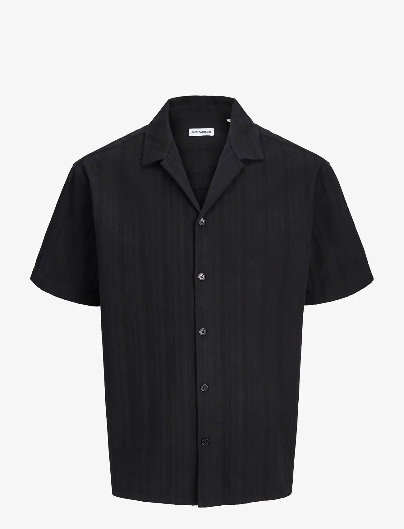 Jack & Jones - JJETYSON RESORT SHIRT SS JNR - kortærmede skjorter - black - 0