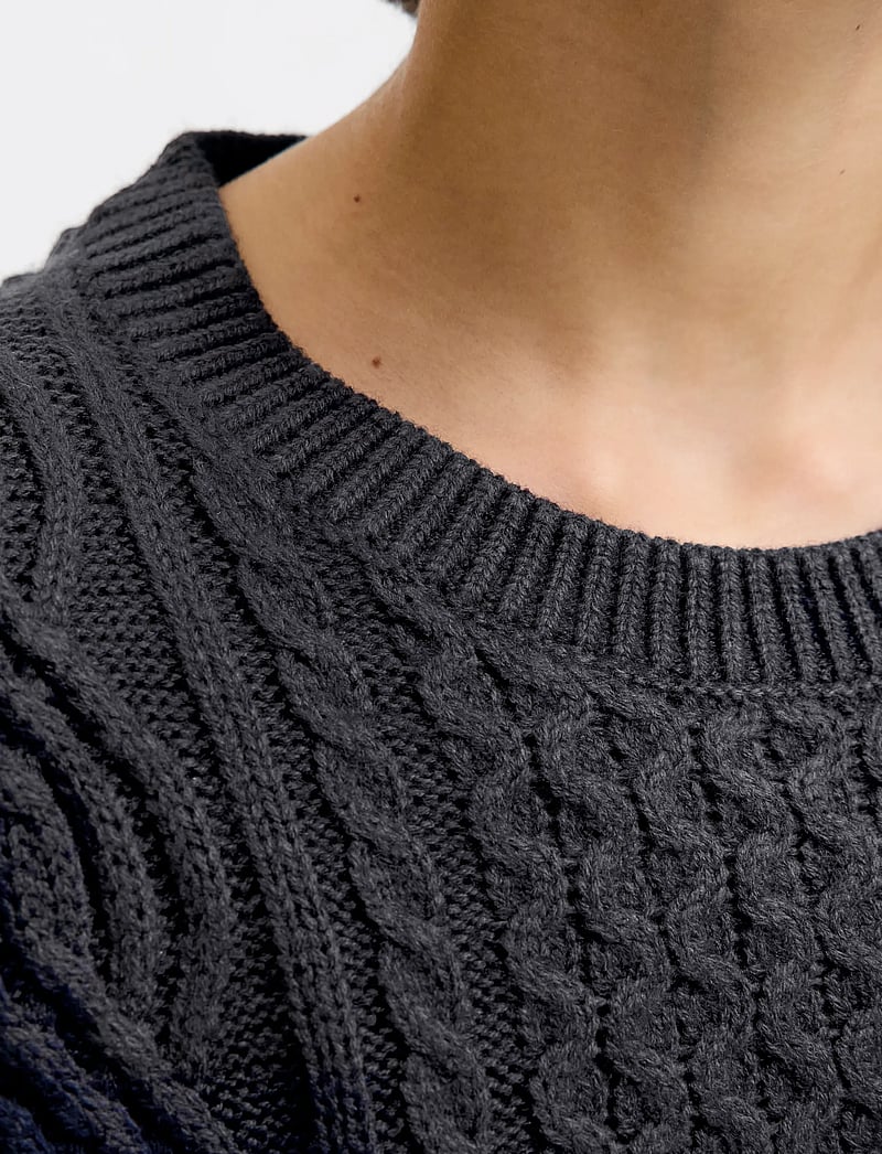 Jack & Jones - JPRBLUSEAN KNIT CABLE CREW NECK JNR - trøjer - dark navy - 4