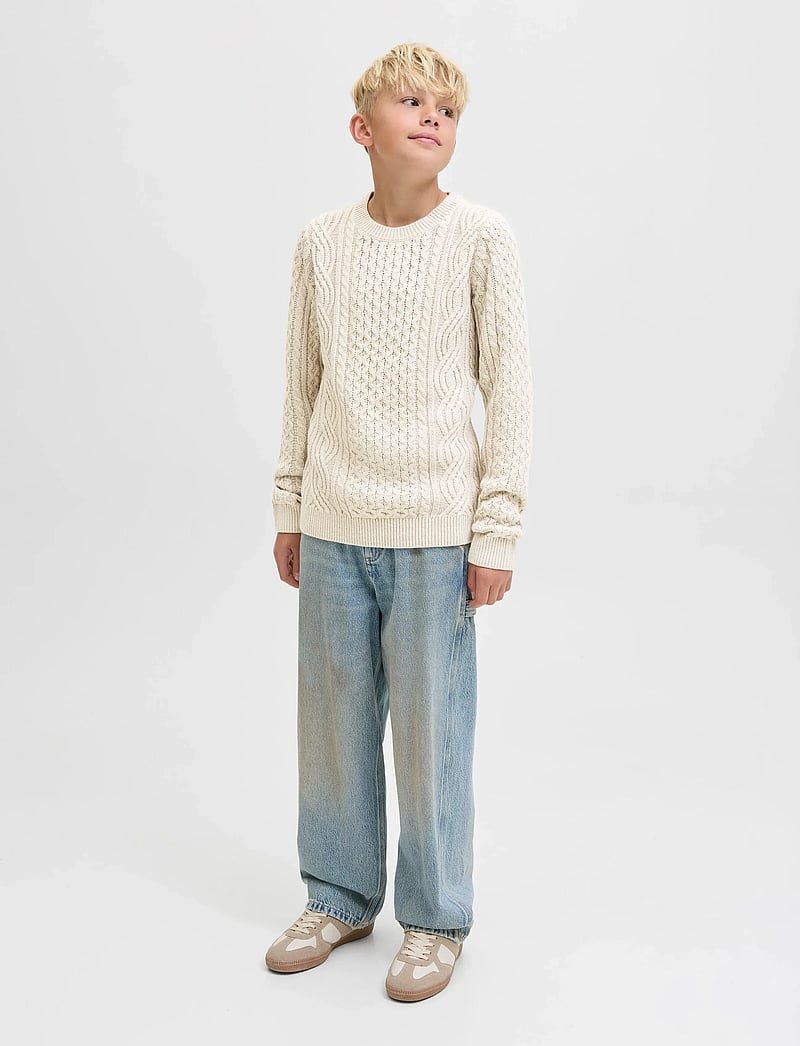 Jack & Jones - JPRBLUSEAN KNIT CABLE CREW NECK JNR - neulepuserot - silver lining - 0