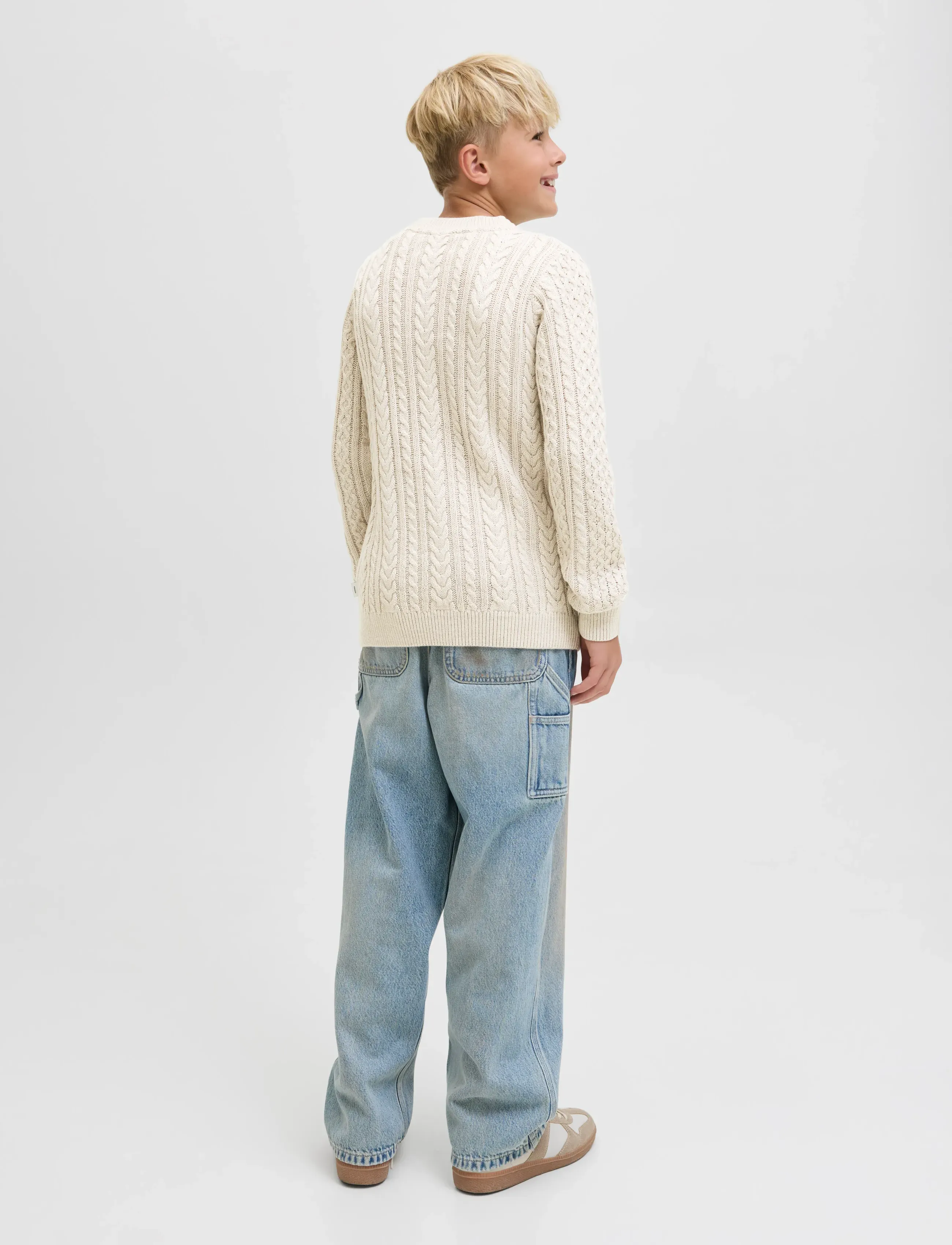Jack & Jones - JPRBLUSEAN KNIT CABLE CREW NECK JNR - pullover - silver lining - 3
