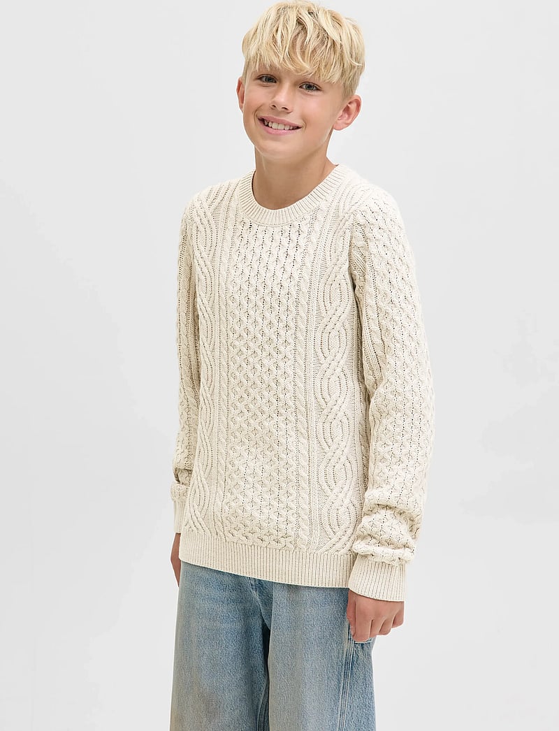Jack & Jones - JPRBLUSEAN KNIT CABLE CREW NECK JNR - neulepuserot - silver lining - 4
