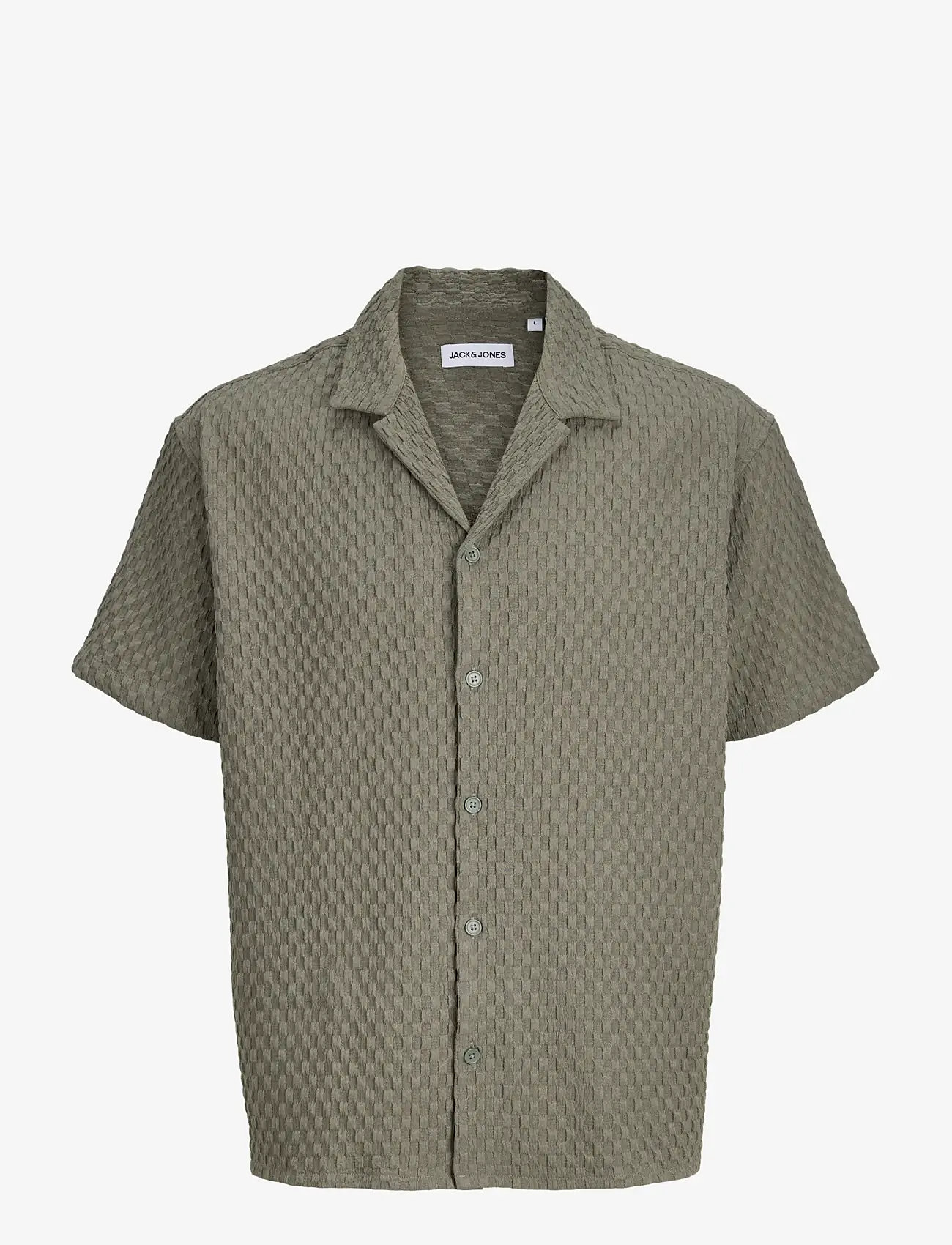 Jack & Jones - JJSEAN RESORT SHIRT SS JNR - kurzärmlige hemden - vetiver - 0