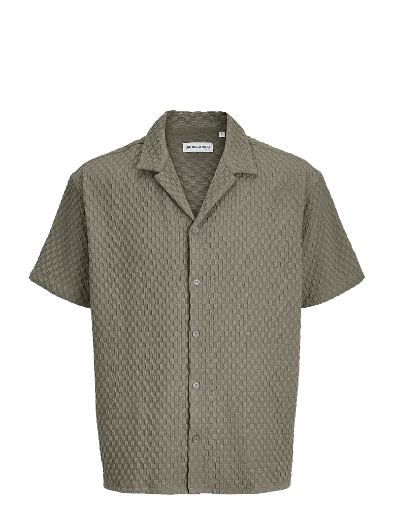 Jack & Jones - JJSEAN RESORT SHIRT SS JNR - kurzärmlige hemden - vetiver - 0