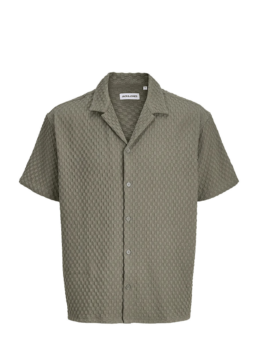Jack & Jones - JJSEAN RESORT SHIRT SS JNR - overhemden met korte mouwen - vetiver - 0