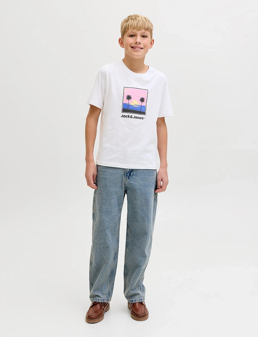 Jack & Jones - JJPERRY TEE SS CREW NECK JNR - kurzärmelige - bright white - 4