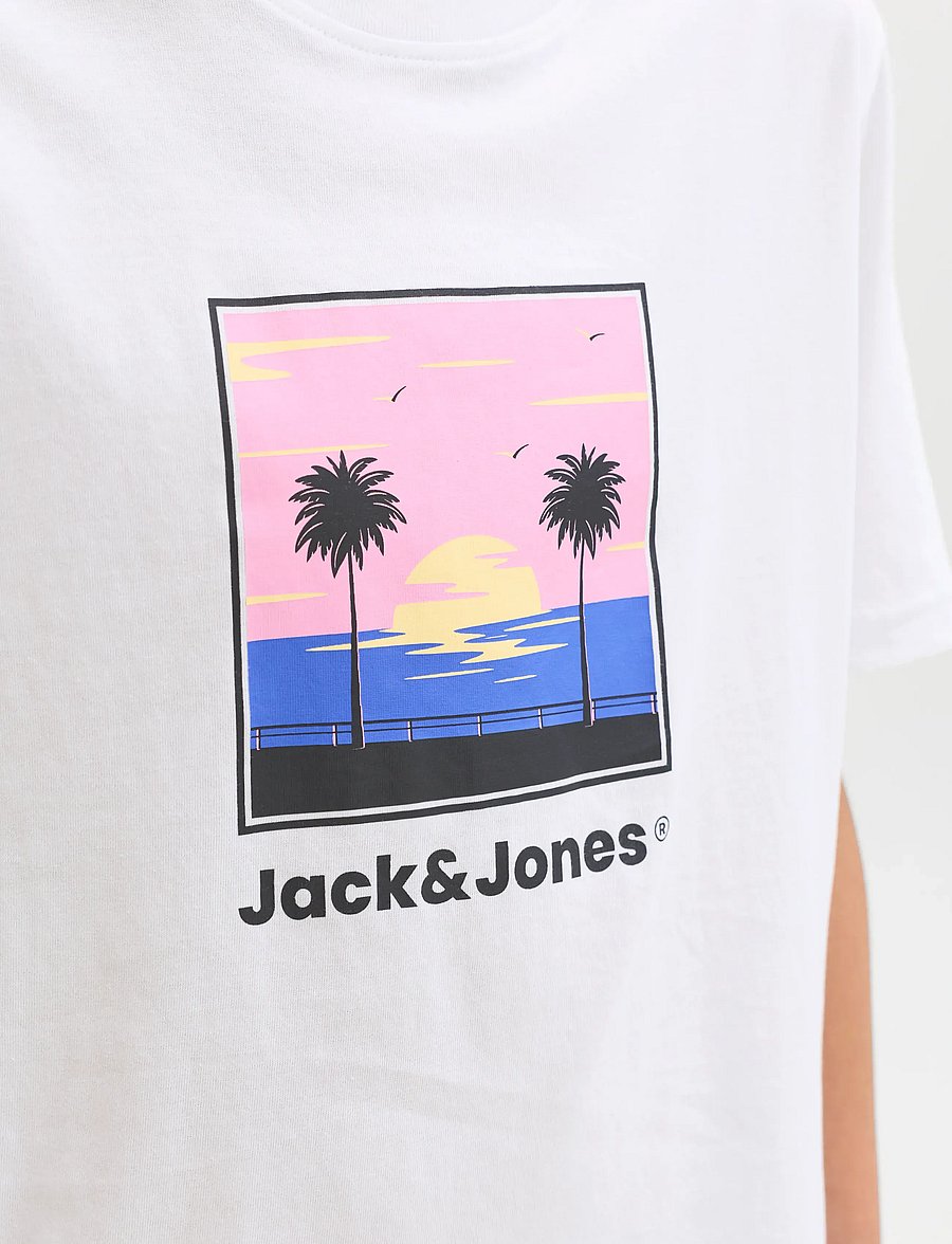 Jack & Jones - JJPERRY TEE SS CREW NECK JNR - kurzärmelige - bright white - 5