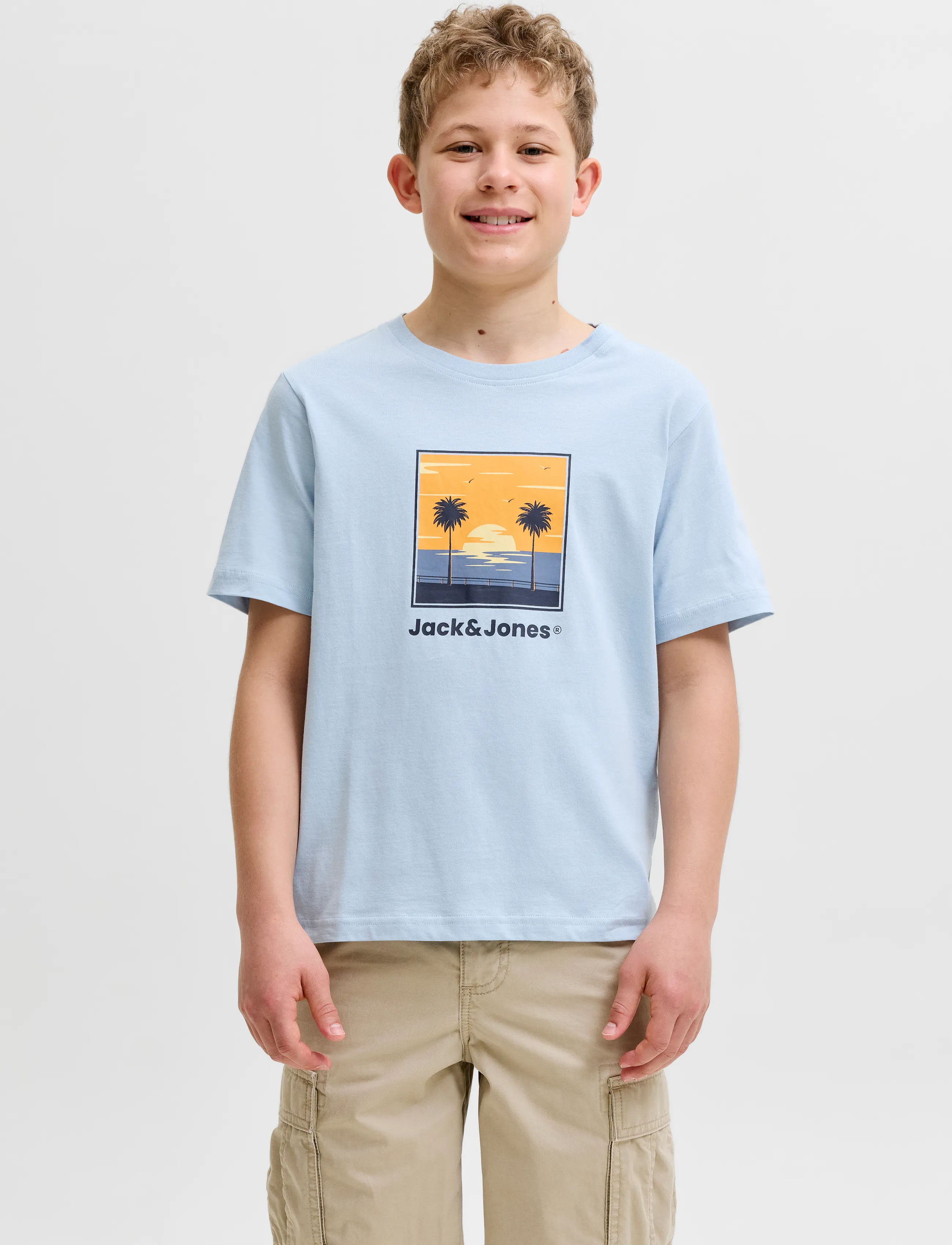 Jack & Jones JJPERRY TEE SS CREW NECK JNR - Short-sleeved t-shirts - CELESTIAL BLUE / blue