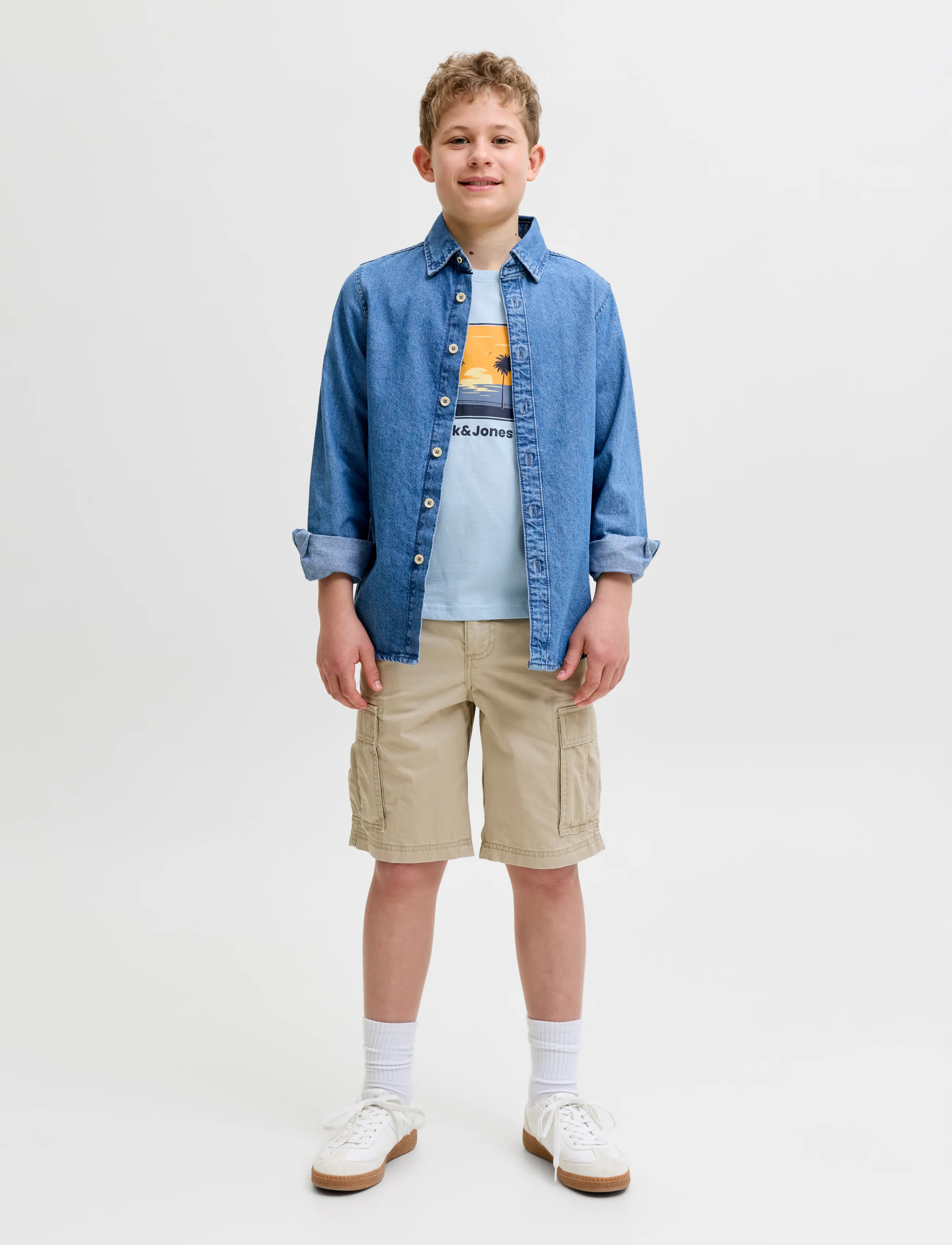 Jack & Jones - JJPERRY TEE SS CREW NECK JNR - kortærmede t-shirts - celestial blue - 4