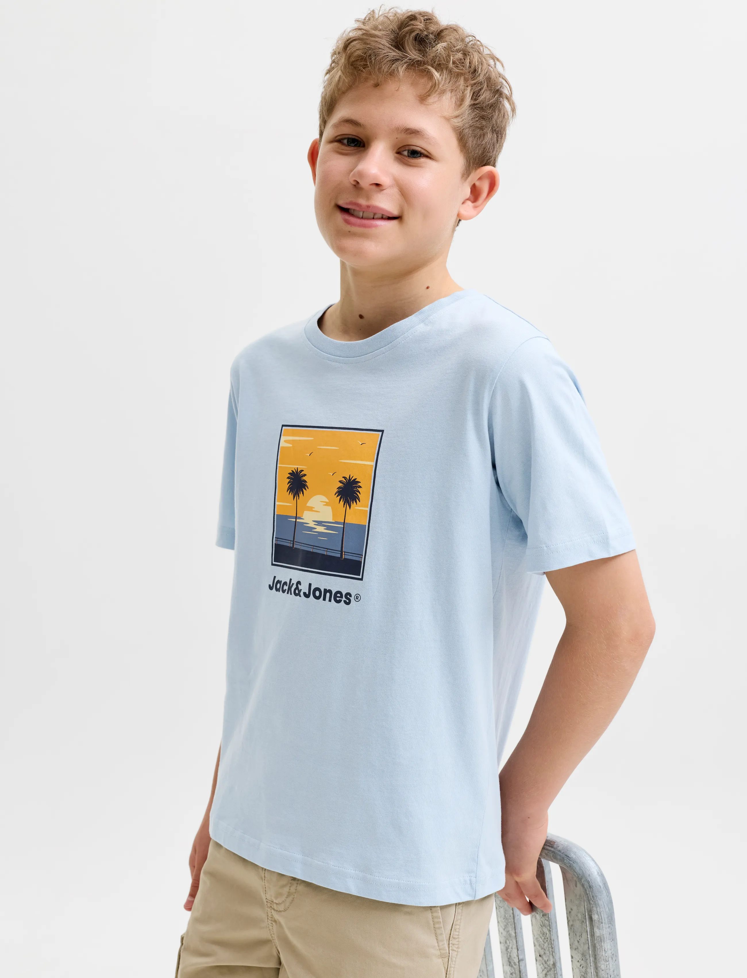 Jack & Jones - JJPERRY TEE SS CREW NECK JNR - kortærmede t-shirts - celestial blue - 5