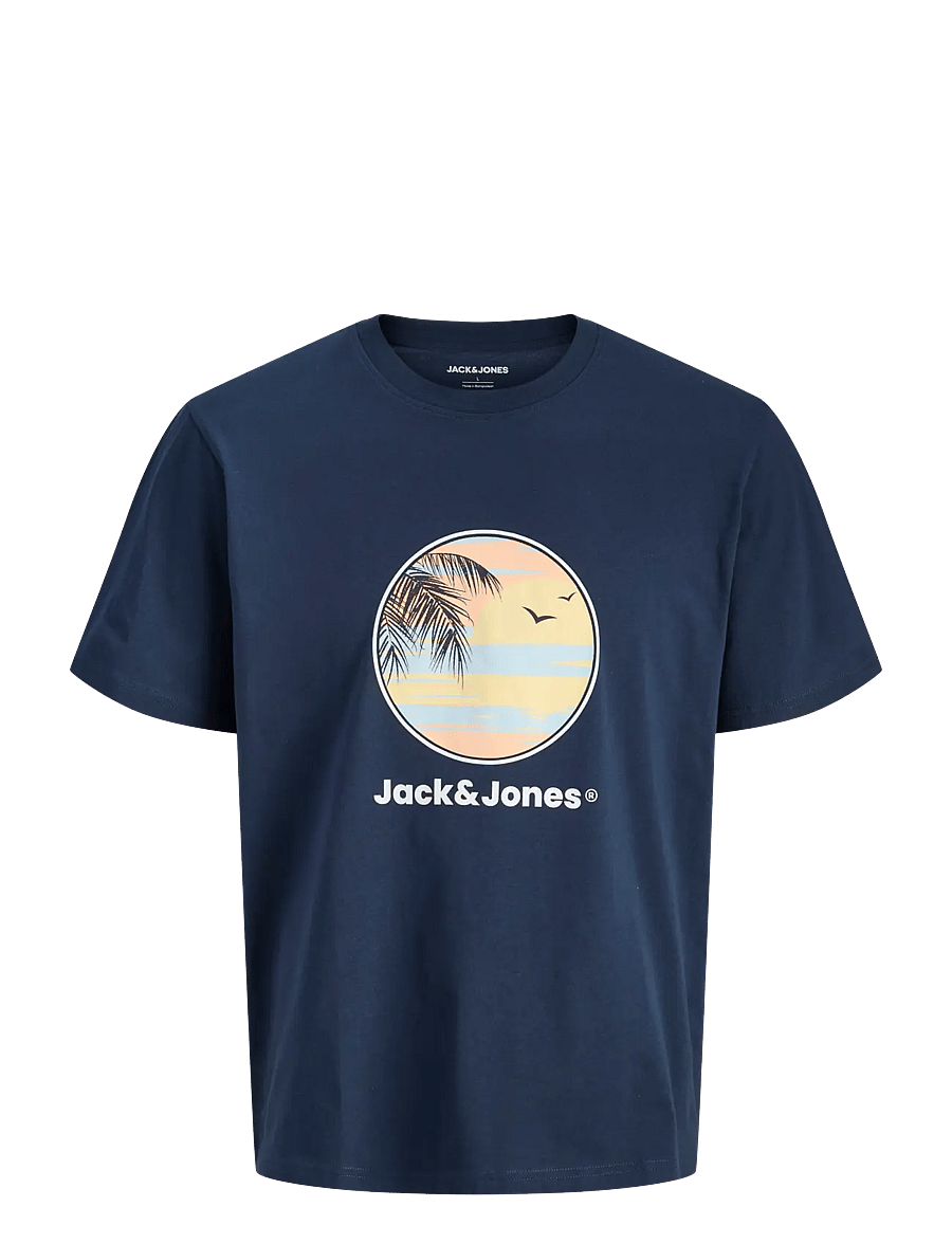 Jack & Jones - JJPERRY TEE SS CREW NECK MNI - kortærmede t-shirts - navy blazer - 0