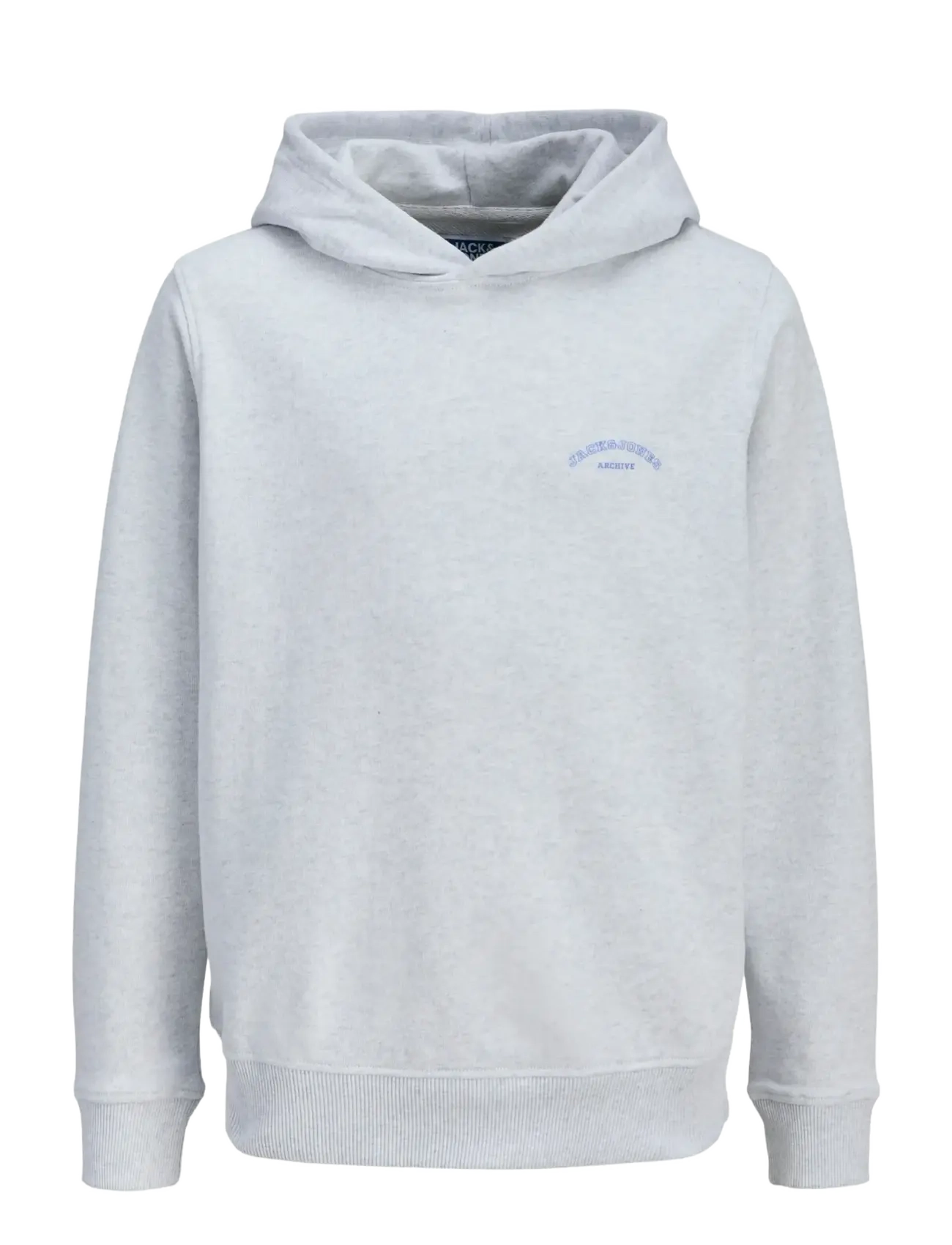 Jack & Jones JJCOLLEGE LOGO SWEAT HOOD JNR - Huvtröjor - WHITE MELANGE / grey