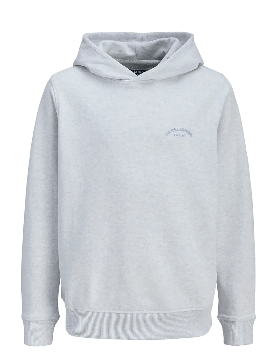 Jack & Jones - JJCOLLEGE LOGO SWEAT HOOD JNR - kapuzenpullover - white melange - 0