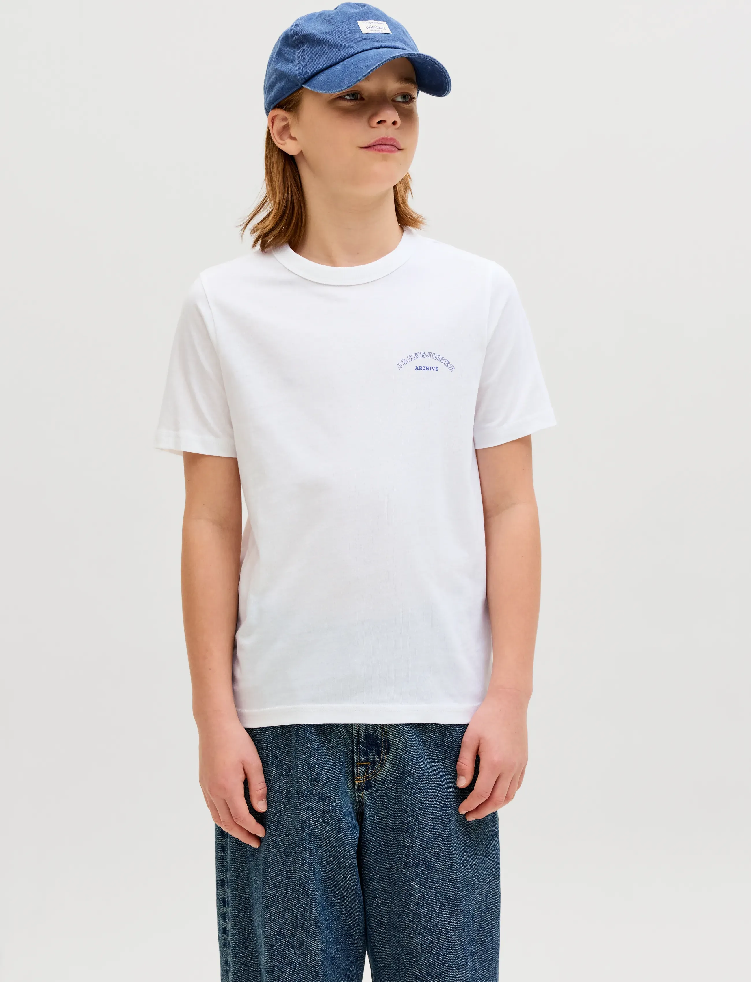 Jack & Jones JJCOLLEGE LOGO TEE SS CREW NECK JNR - T-shirts - BRIGHT WHITE / white