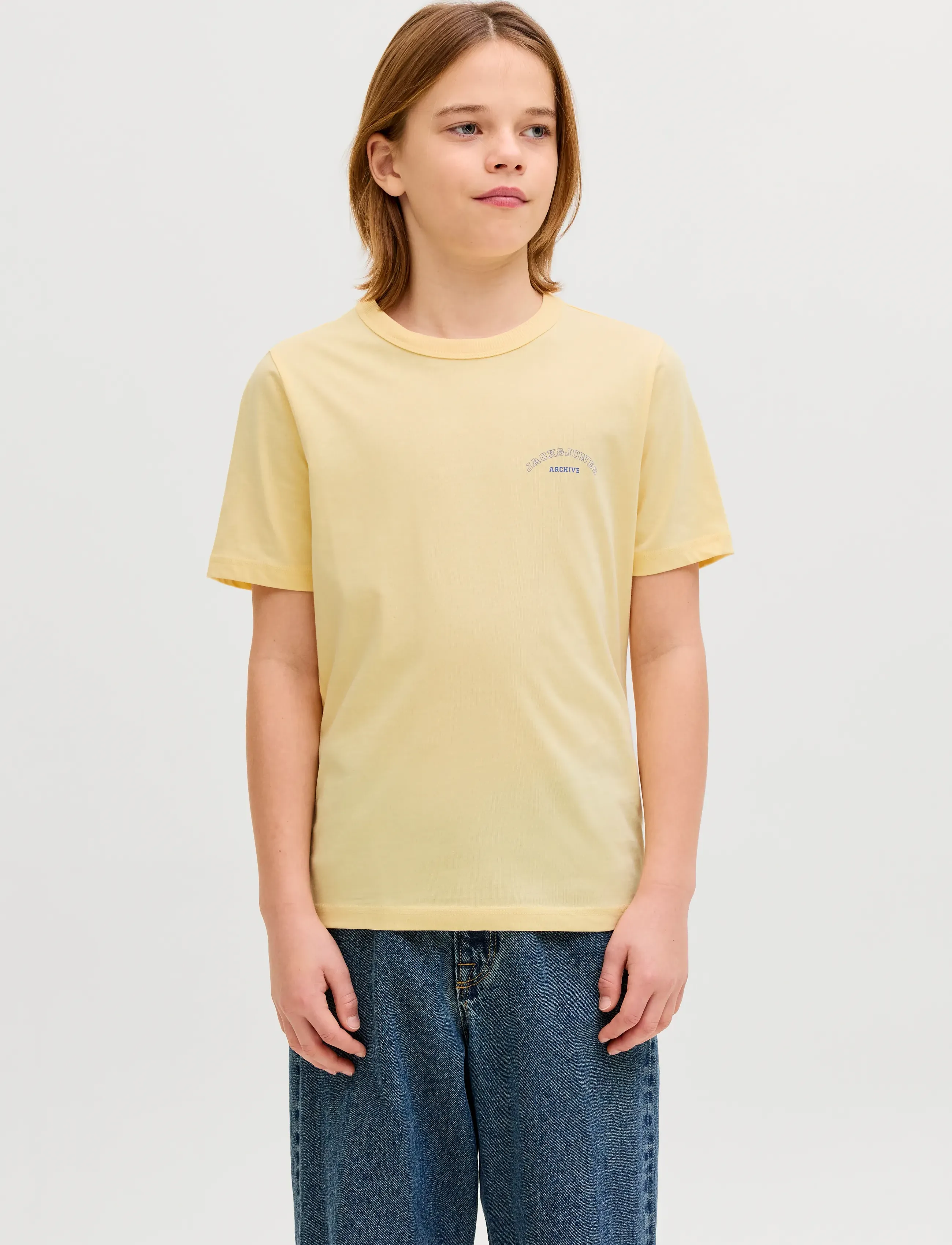 Jack & Jones JJCOLLEGE LOGO TEE SS CREW NECK JNR - Oberteile & T-Shirts - SUNLIGHT / yellow