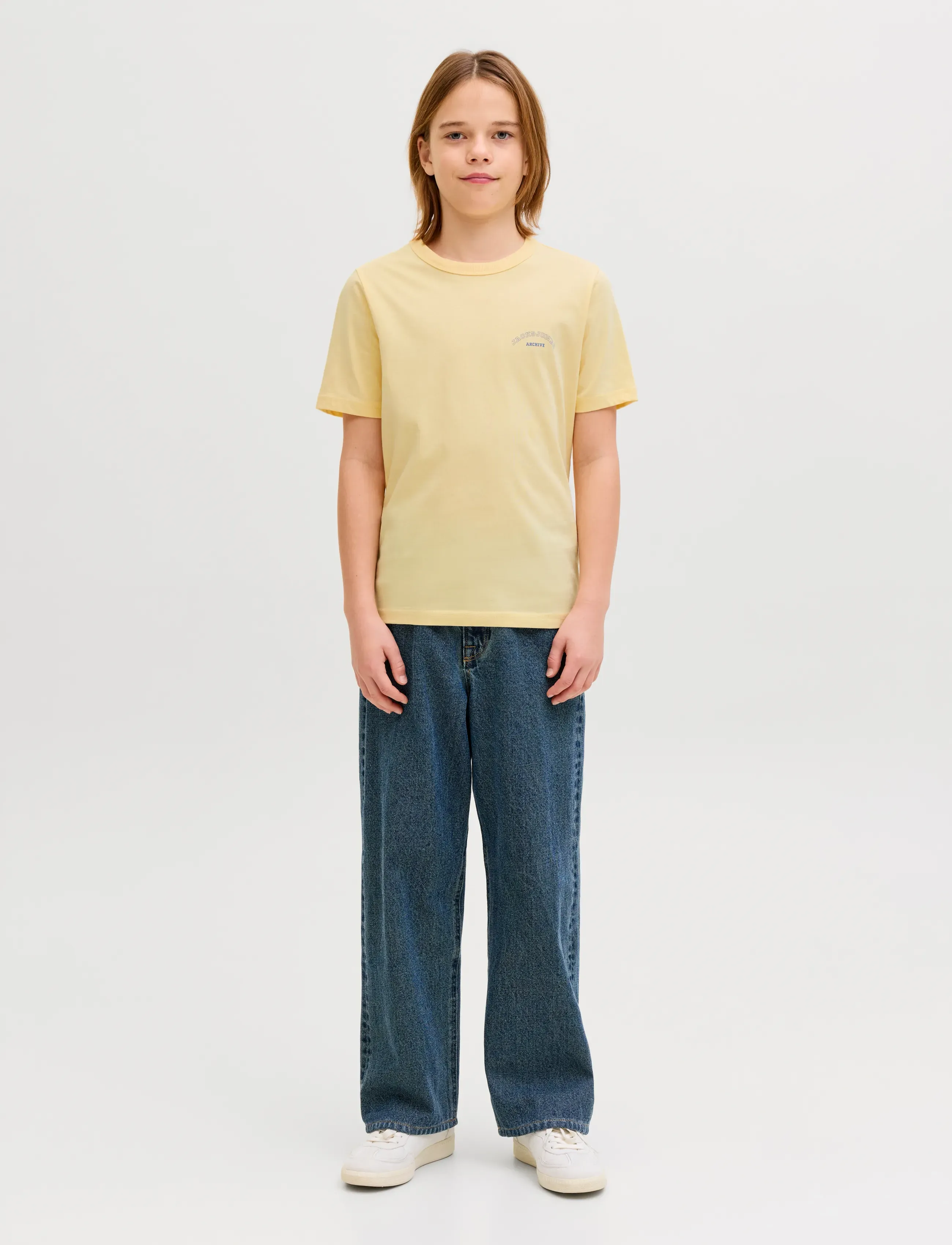 Jack & Jones - JJCOLLEGE LOGO TEE SS CREW NECK JNR - kortærmede t-shirts - sunlight - 4
