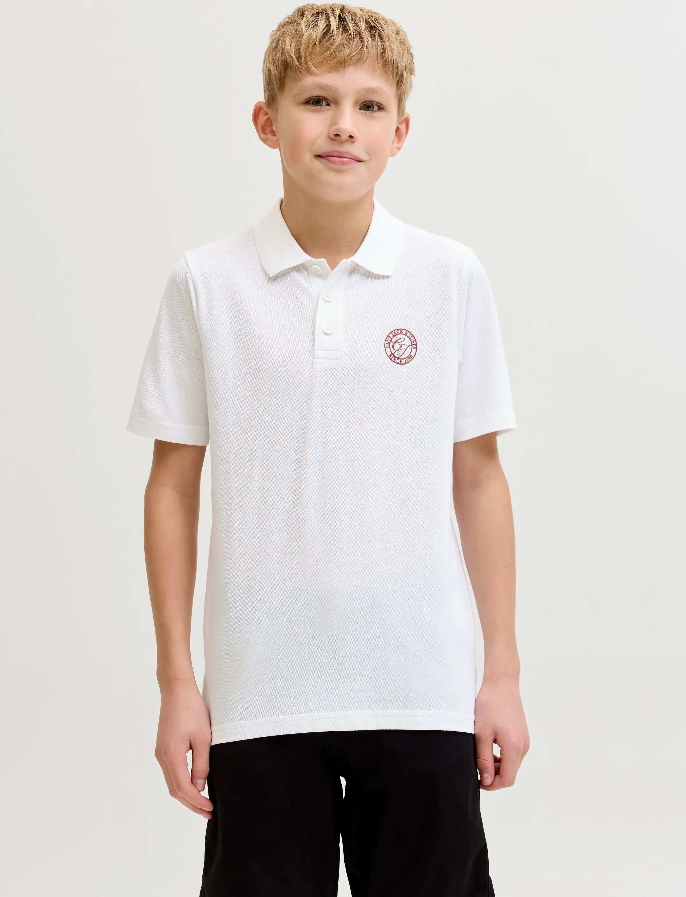Jack & Jones Jjalliance Polo Ss Jnr, Børn, Kortærmet Poloshirt, Hvid, Str: 152