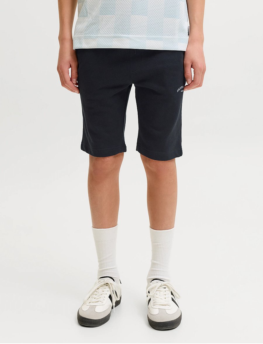 Jack & Jones - JPSTGORDON COLLEGE SWEAT SHORTS MID JNR - sweatshorts - black - 0