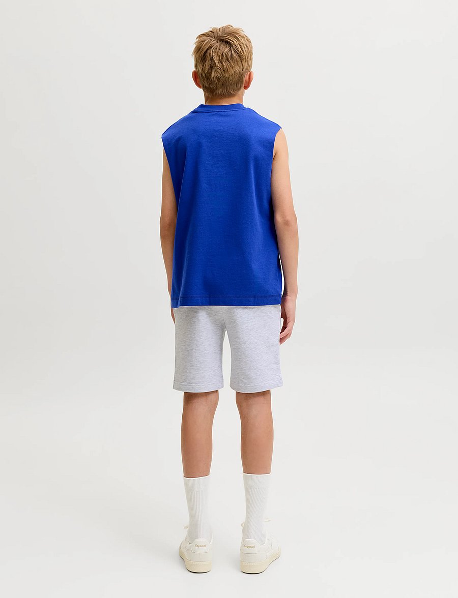 Jack & Jones - JPSTGORDON COLLEGE SWEAT SHORTS MID JNR - sweatshorts - white melange - 3