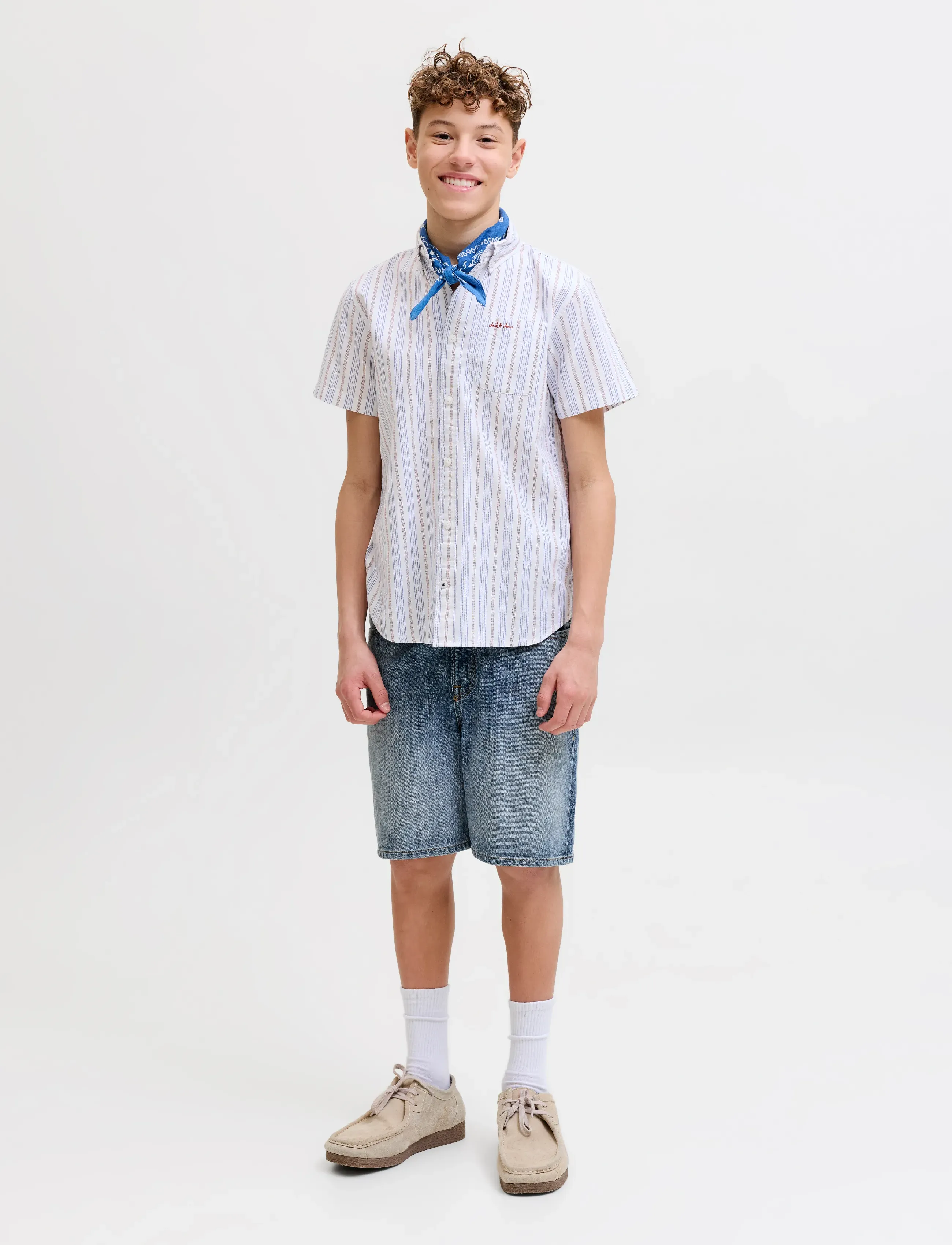 Jack & Jones - JJITONY JJORIGINAL SHORTS AKM 280 JNR - denimshorts - blue denim - 4