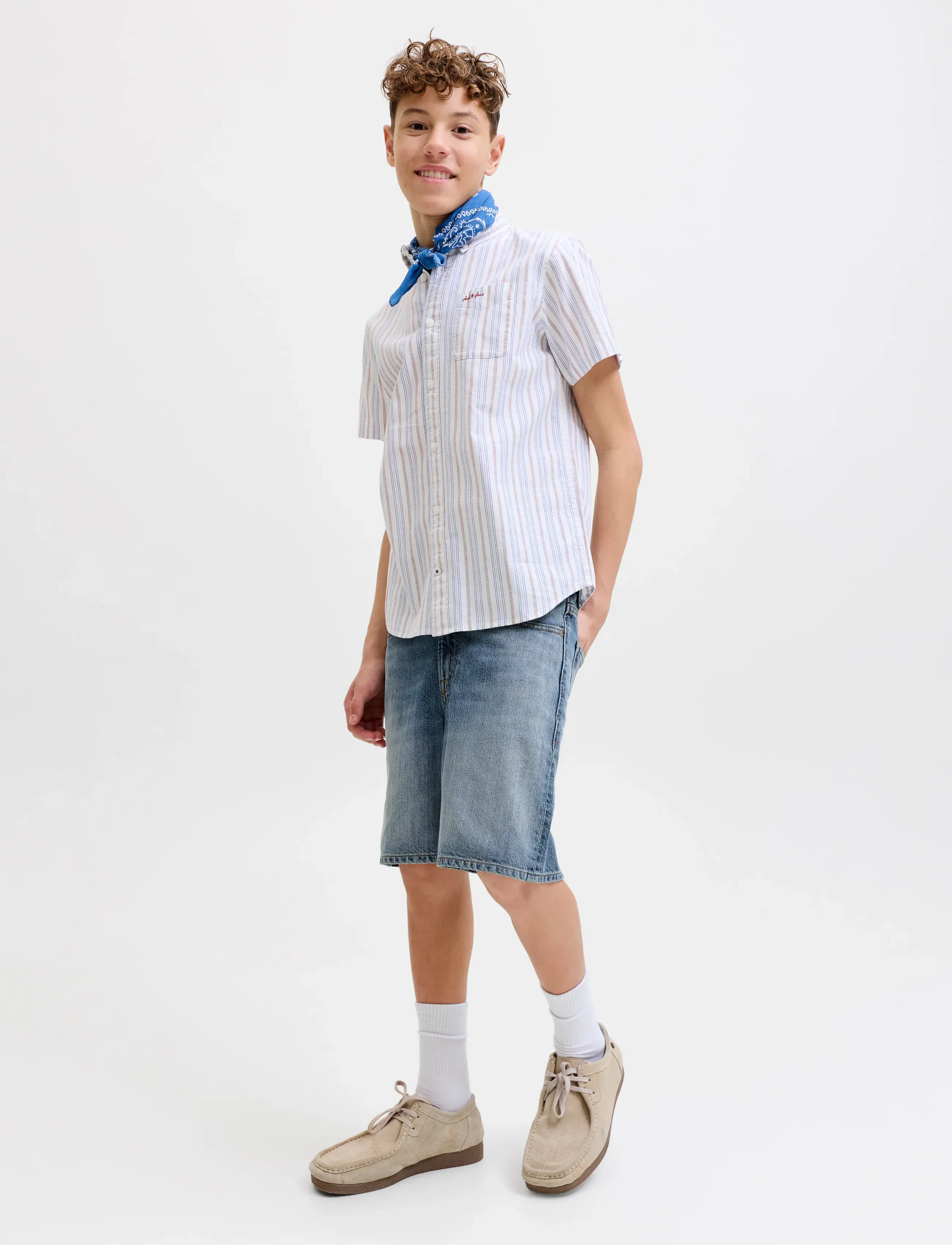 Jack & Jones - JJITONY JJORIGINAL SHORTS AKM 280 JNR - denimshorts - blue denim - 5