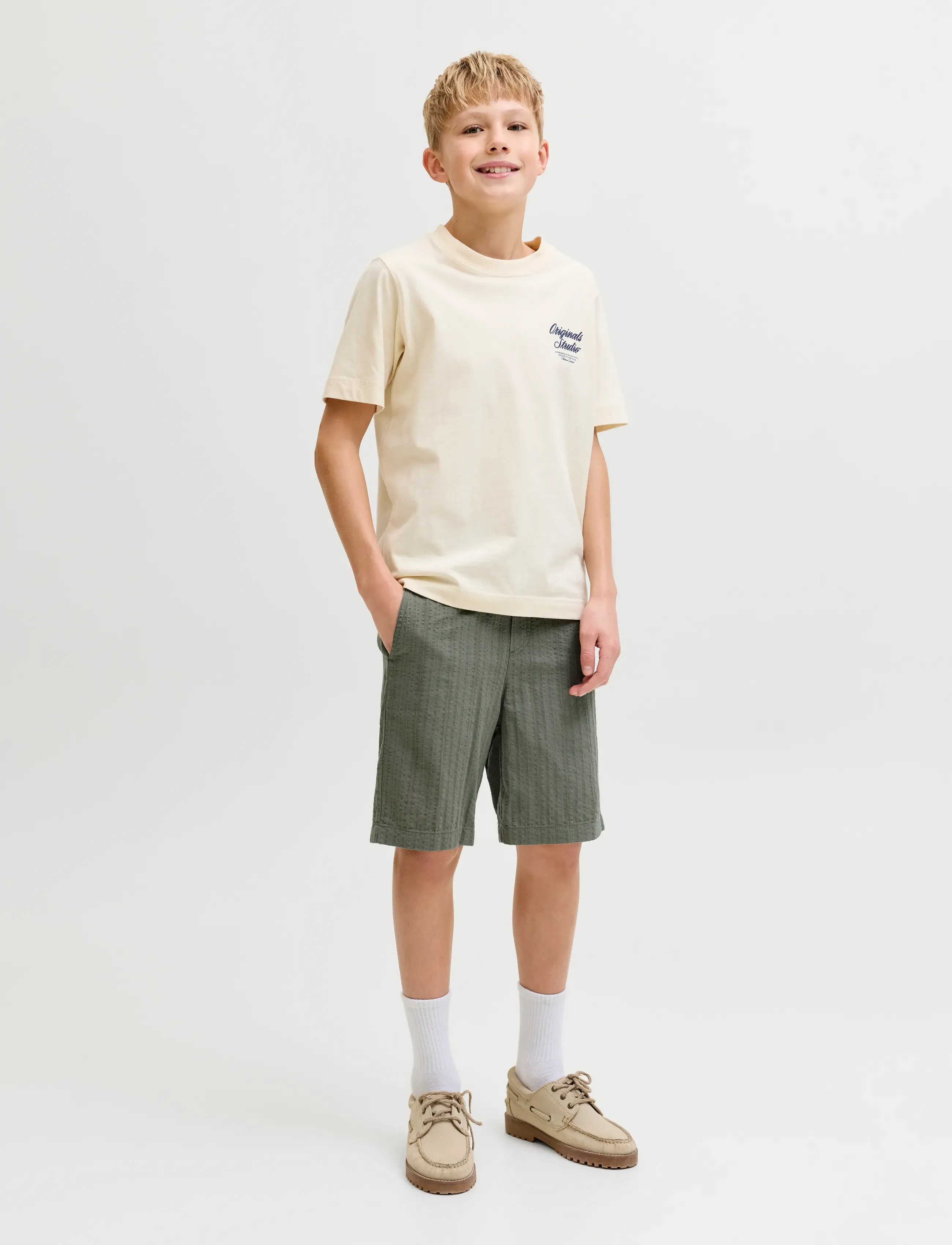 Jack & Jones - JPSTJAIDEN TYSON JOGGER SHORT JNR - casual shorts - vetiver - 4