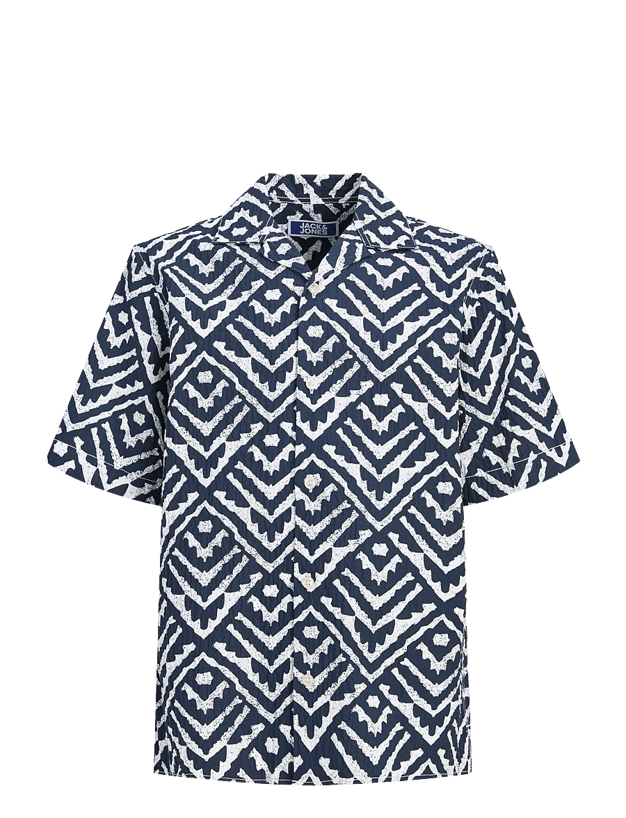 Jack & Jones - JJMILO SEERSUCKER RESORT SHIRT SS JNR - marškiniai trumpomis rankovėmis - sky captain - 1