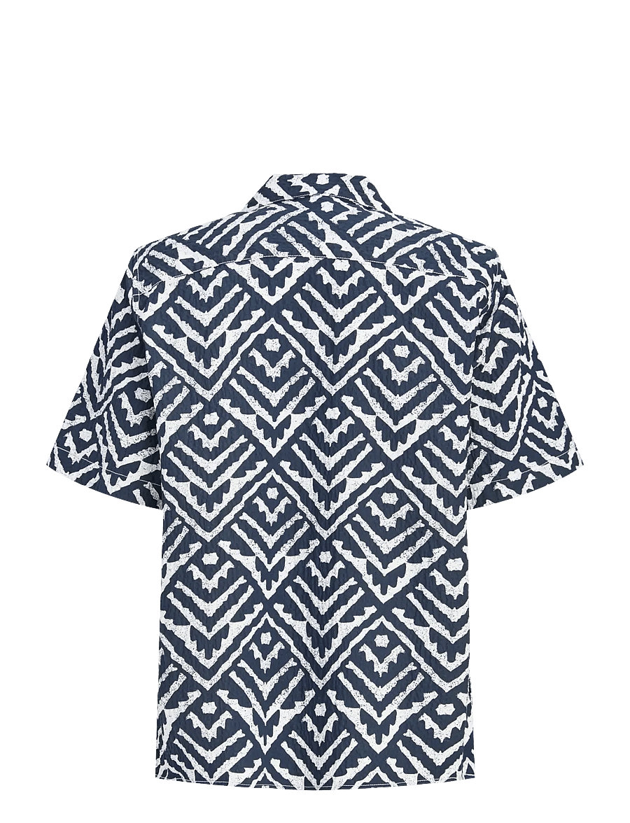 Jack & Jones - JJMILO SEERSUCKER RESORT SHIRT SS JNR - marškiniai trumpomis rankovėmis - sky captain - 2