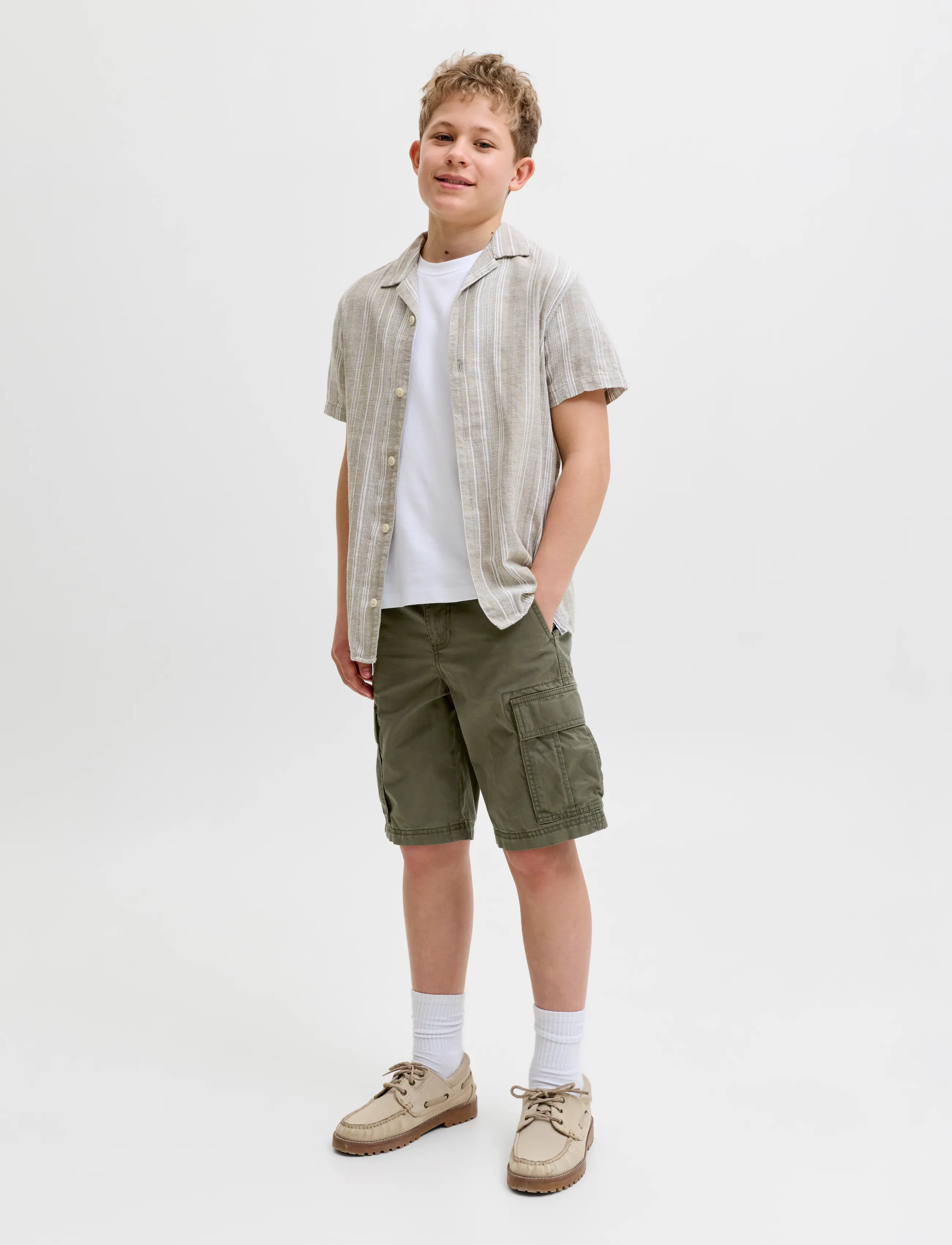 Jack & Jones - JPSTCOLE FRANK CARGO SHORT MID JNR - cargo shorts - olive night - 4