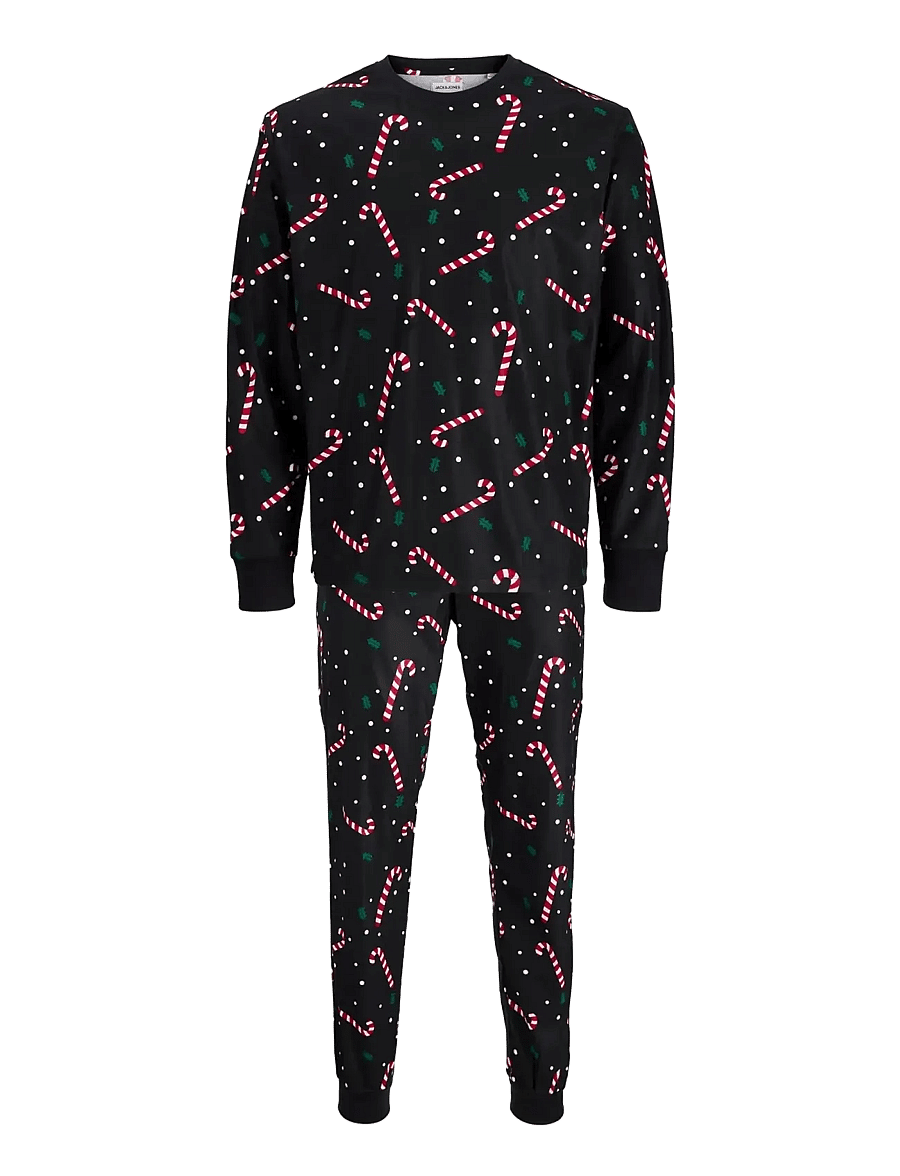 Jack & Jones - JACTRISTAN PRINTED LOUNGE SET W JNR - black - 1