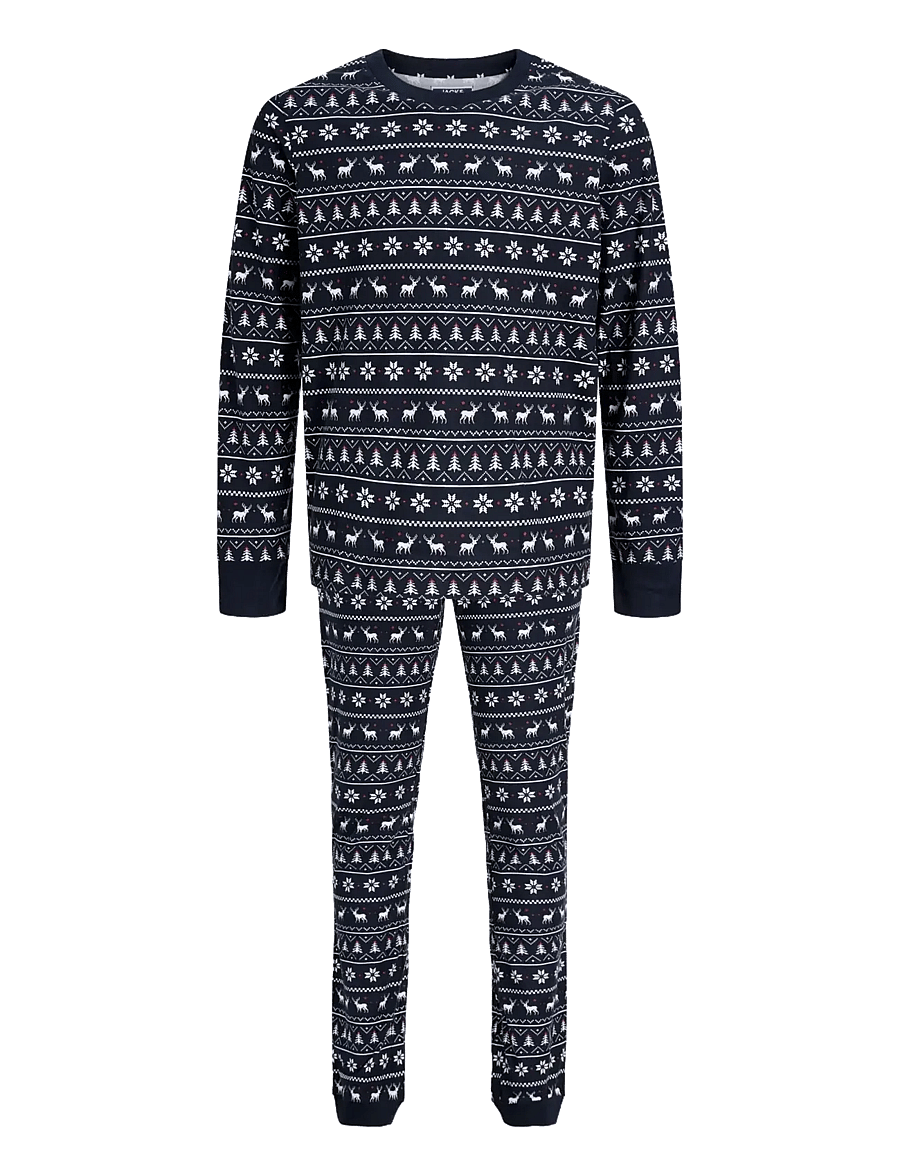 Jack & Jones - JACTRISTAN PRINTED LOUNGE SET W JNR - pyjamassæt - sky captain - 0