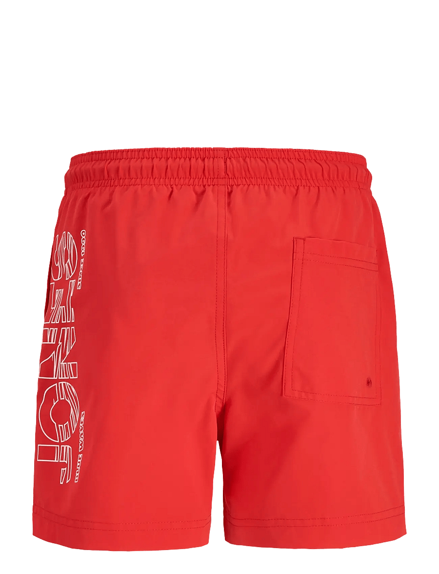 Jack & Jones - JPSTMAUI WAVE LOGO SWIM SHORTS SN JNR - badshorts - true red - 2