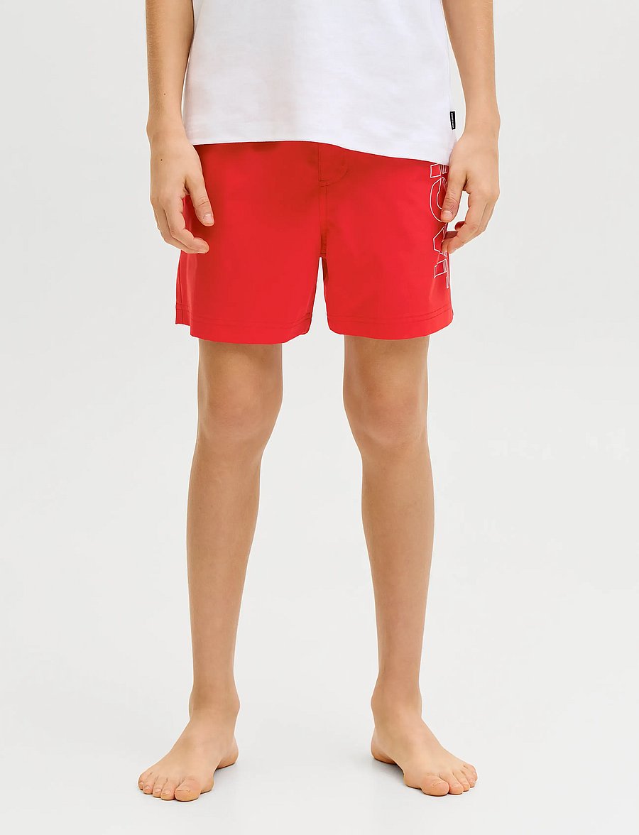 Jack & Jones - JPSTMAUI WAVE LOGO SWIM SHORTS SN JNR - badshorts - true red - 0