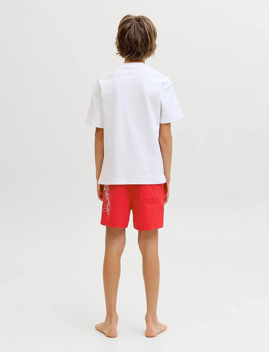 Jack & Jones - JPSTMAUI WAVE LOGO SWIM SHORTS SN JNR - badshorts - true red - 3