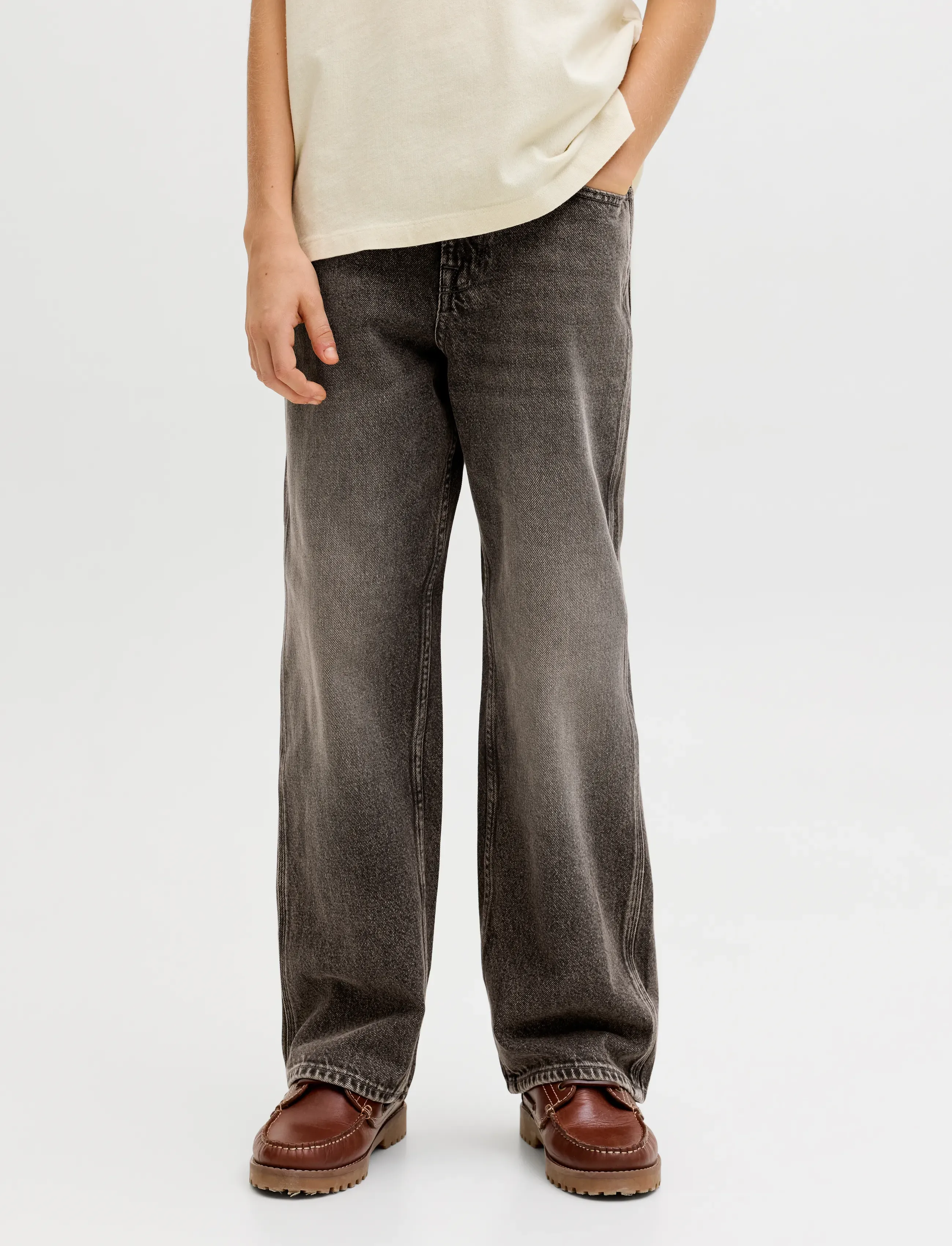 Jack & Jones JJIALEX JJNORREBRO SQ 227 LN JNR - Underdele - BLACK DENIM / brown