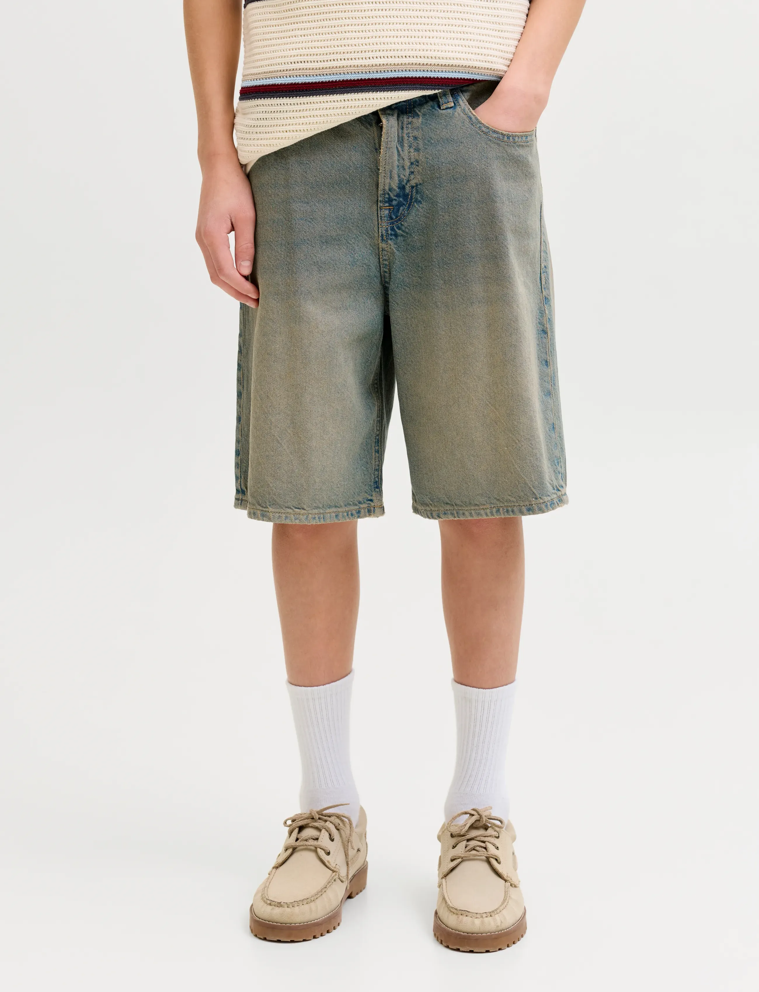 Jack & Jones JJIALEX JJORIGINAL SHORTS SQ 673 LN JNR - Jeansshorts - BLUE DENIM / blue