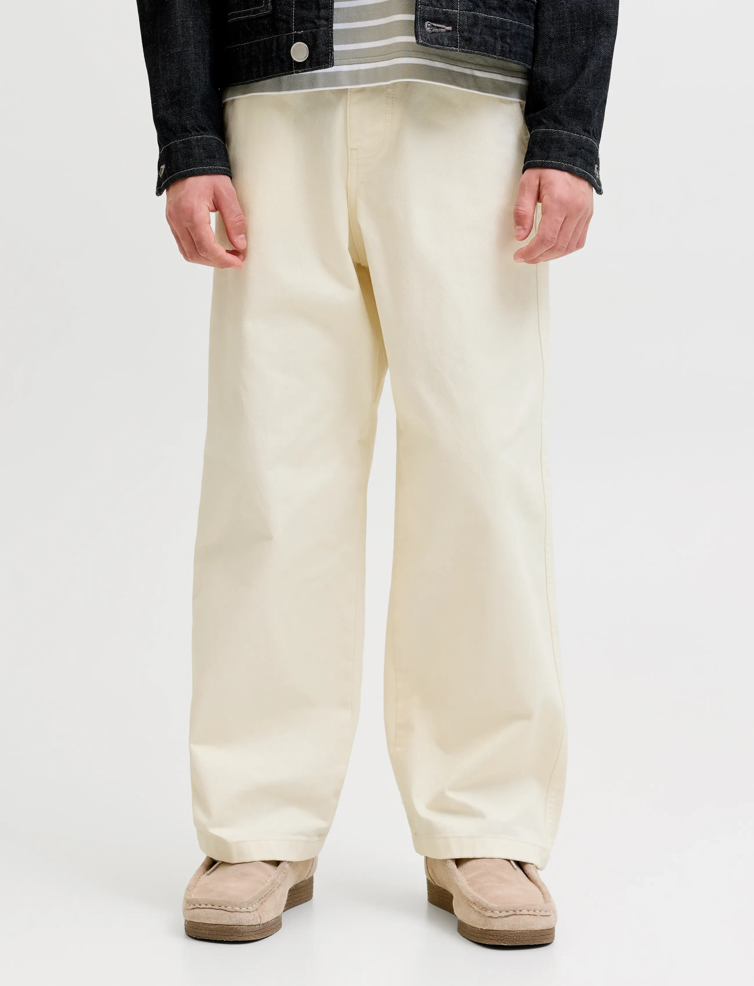 Jack & Jones JPSTOWEN NORREBRO WORKER PANT JNR - Hosen - ANTIQUE WHITE / cream