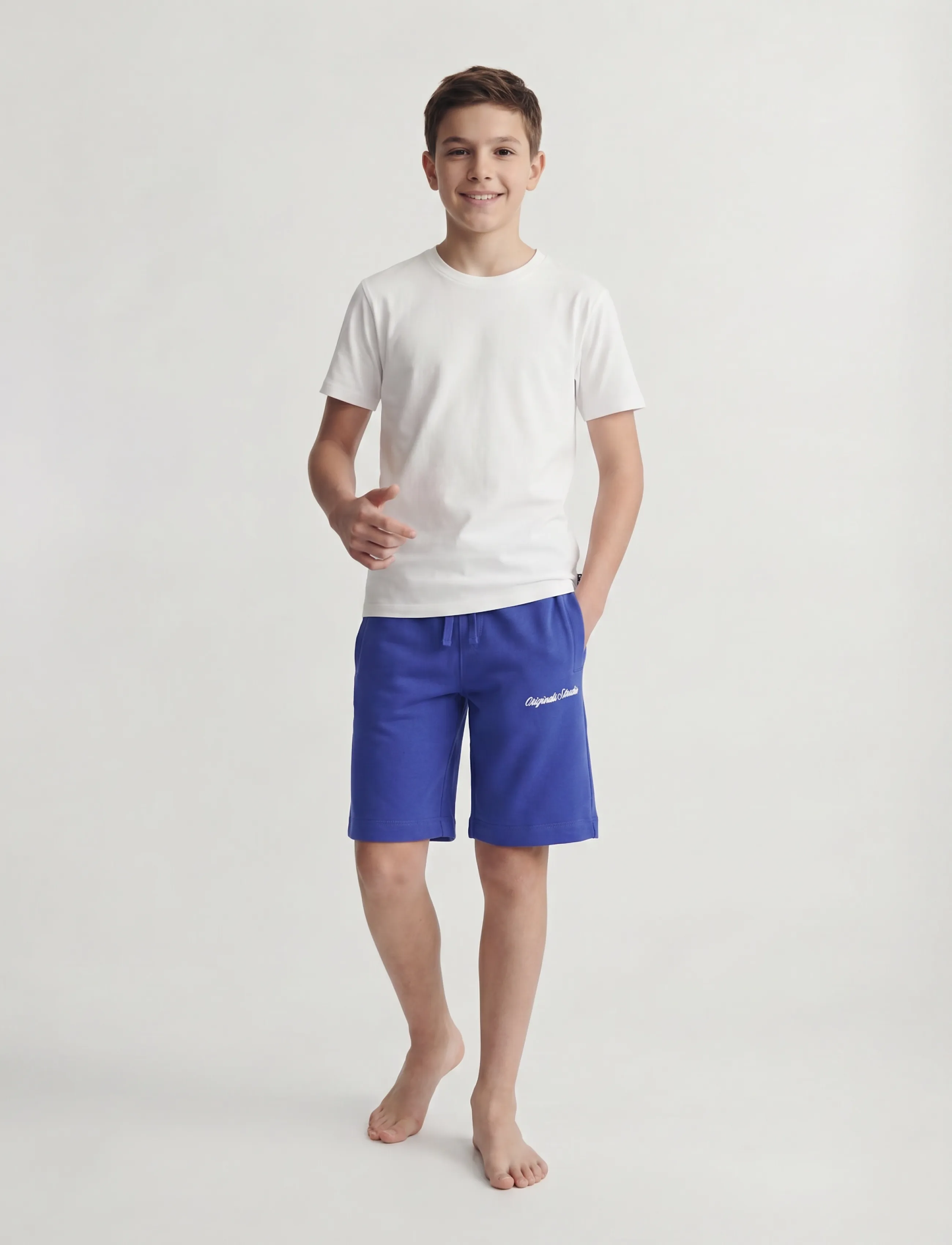 Jack & Jones - JPSTKARL NORREBRO SWEAT SHORTS JNR - sweat shorts - bluing - 4