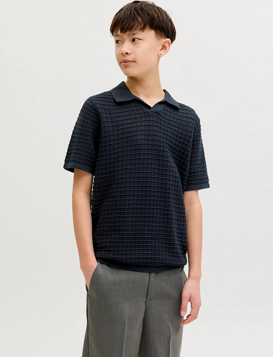 Jack & Jones - JORNANTUCKET SPLIT NECK POLO JNR - lühikeste varrukatega polod - sky captain - 0