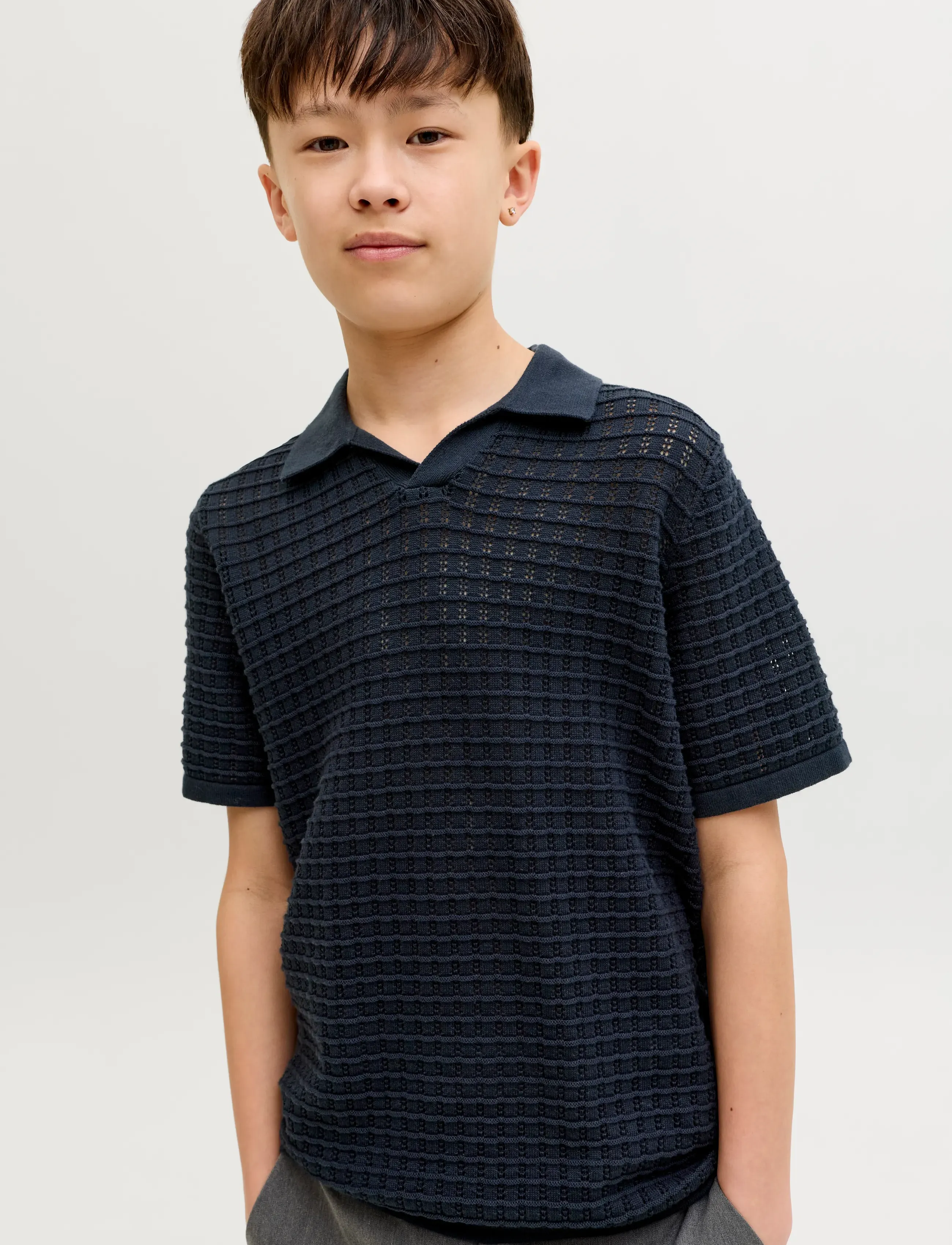 Jack & Jones - JORNANTUCKET SPLIT NECK POLO JNR - koszulki polo - sky captain - 4
